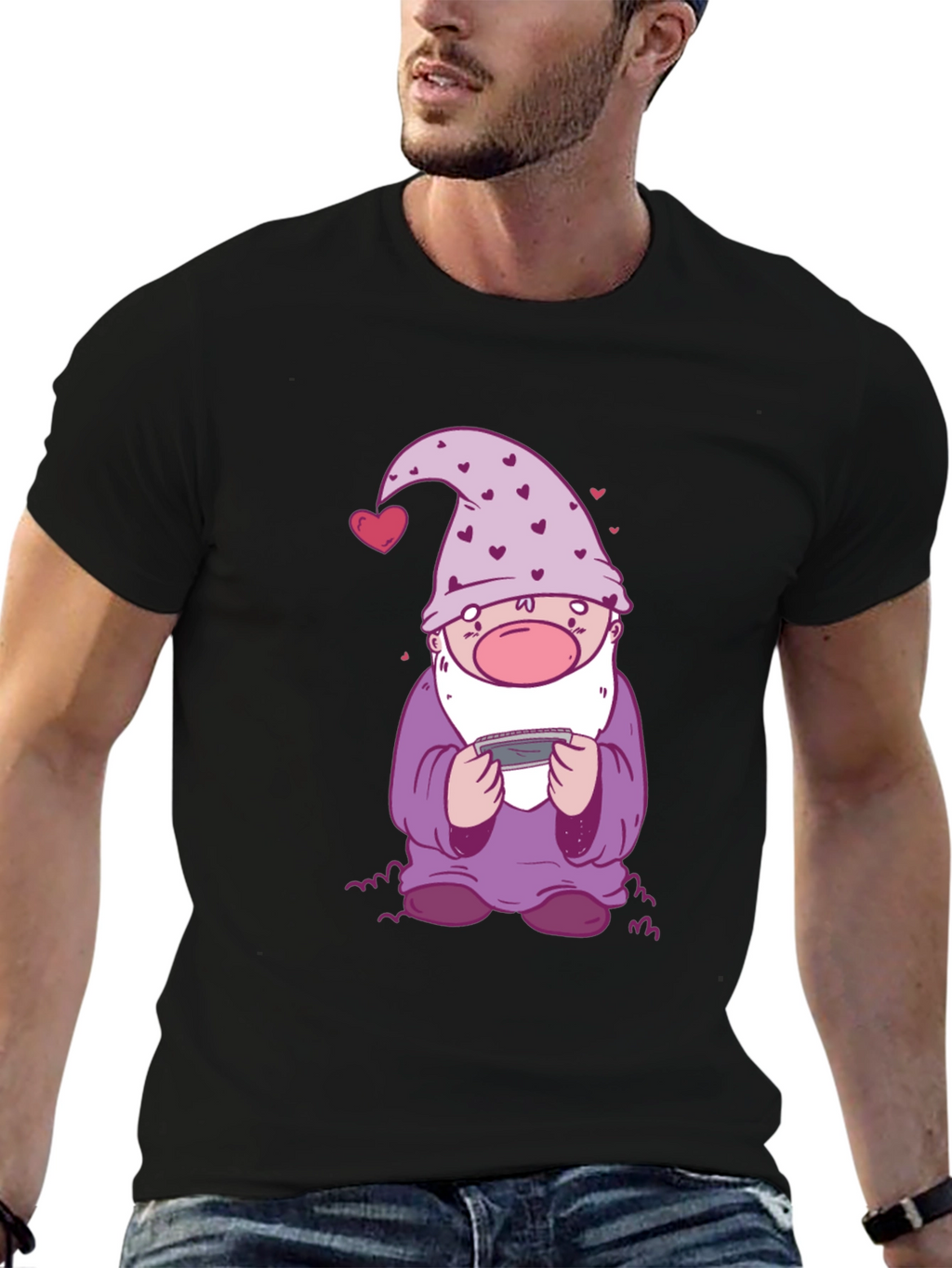 Gamer Gnome Graphic Tee - Black Cotton T-Shirt