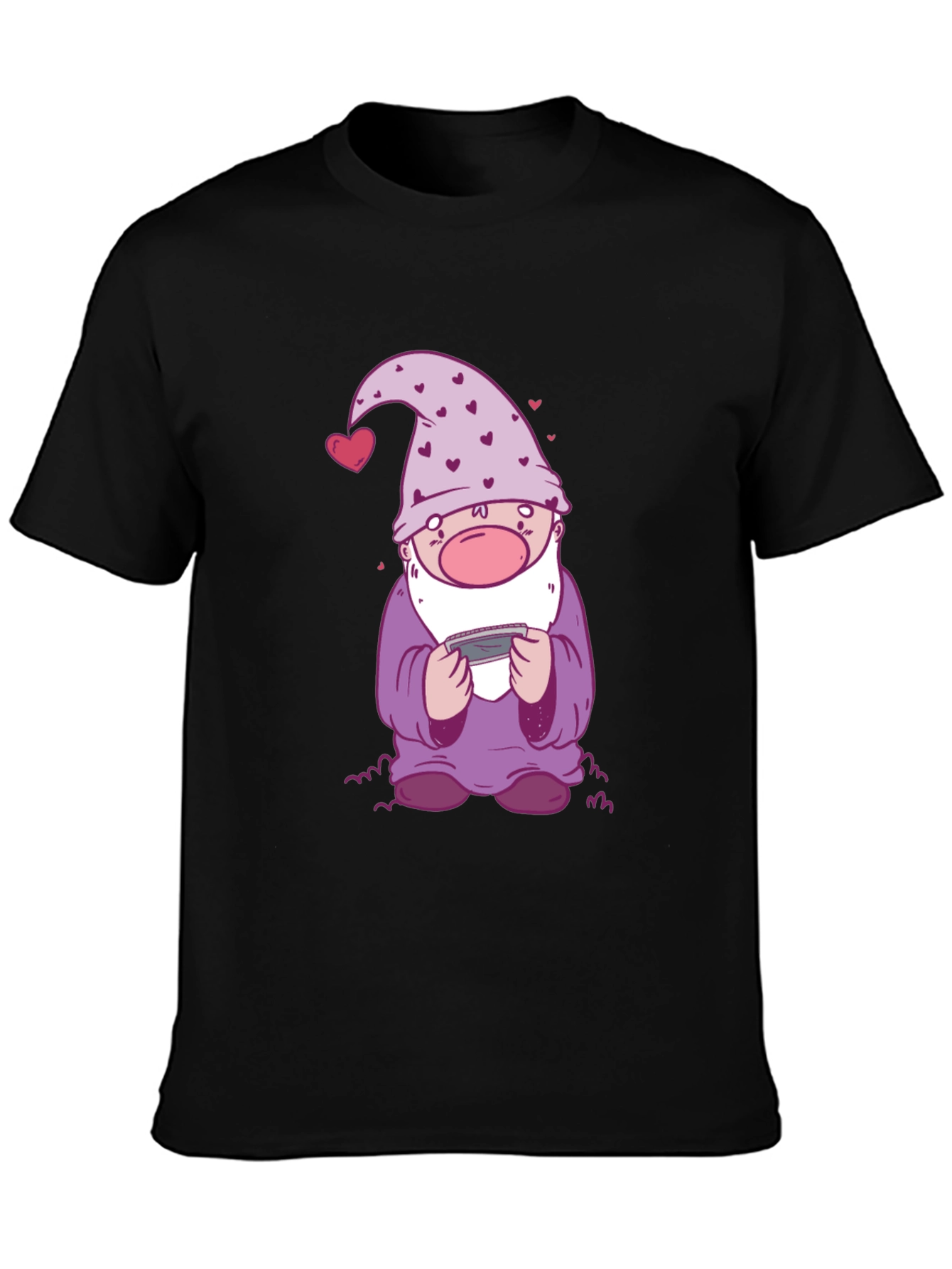 Gamer Gnome Graphic Tee - Black Cotton T-Shirt