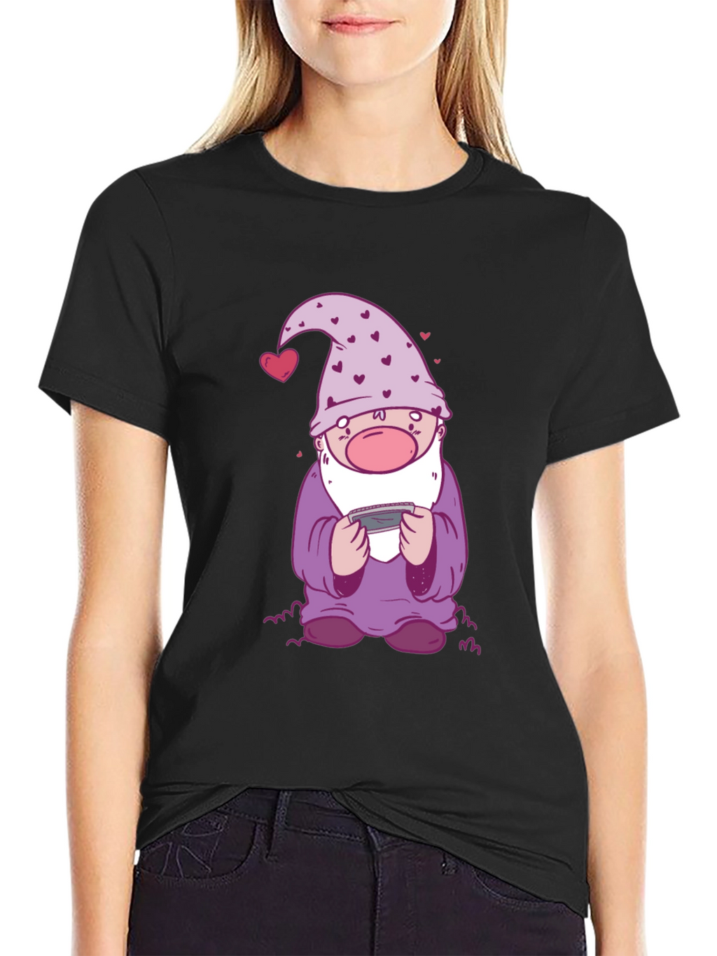 Gamer Gnome Graphic Tee - Black Cotton T-Shirt