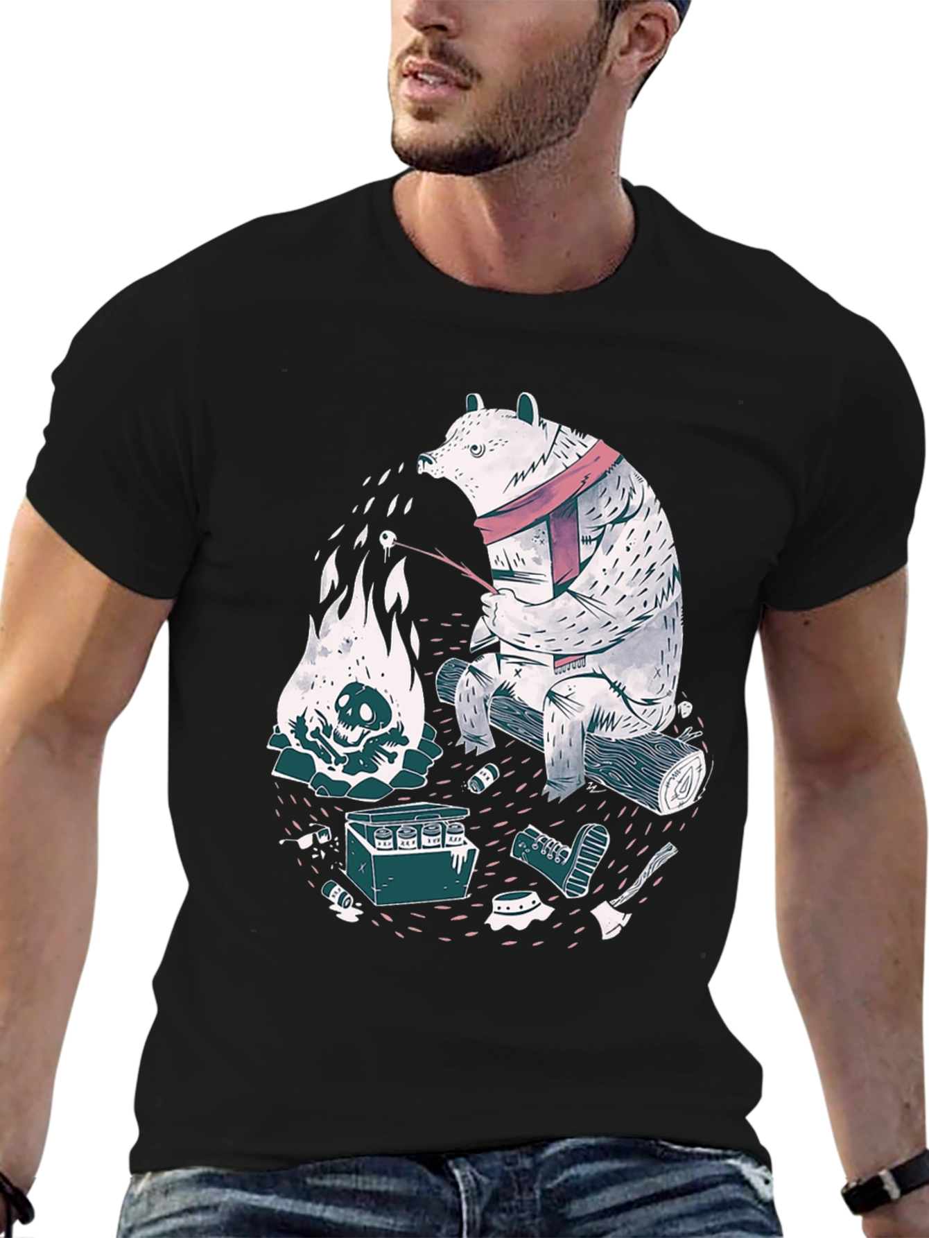 Bear Campfire Graphic Tee