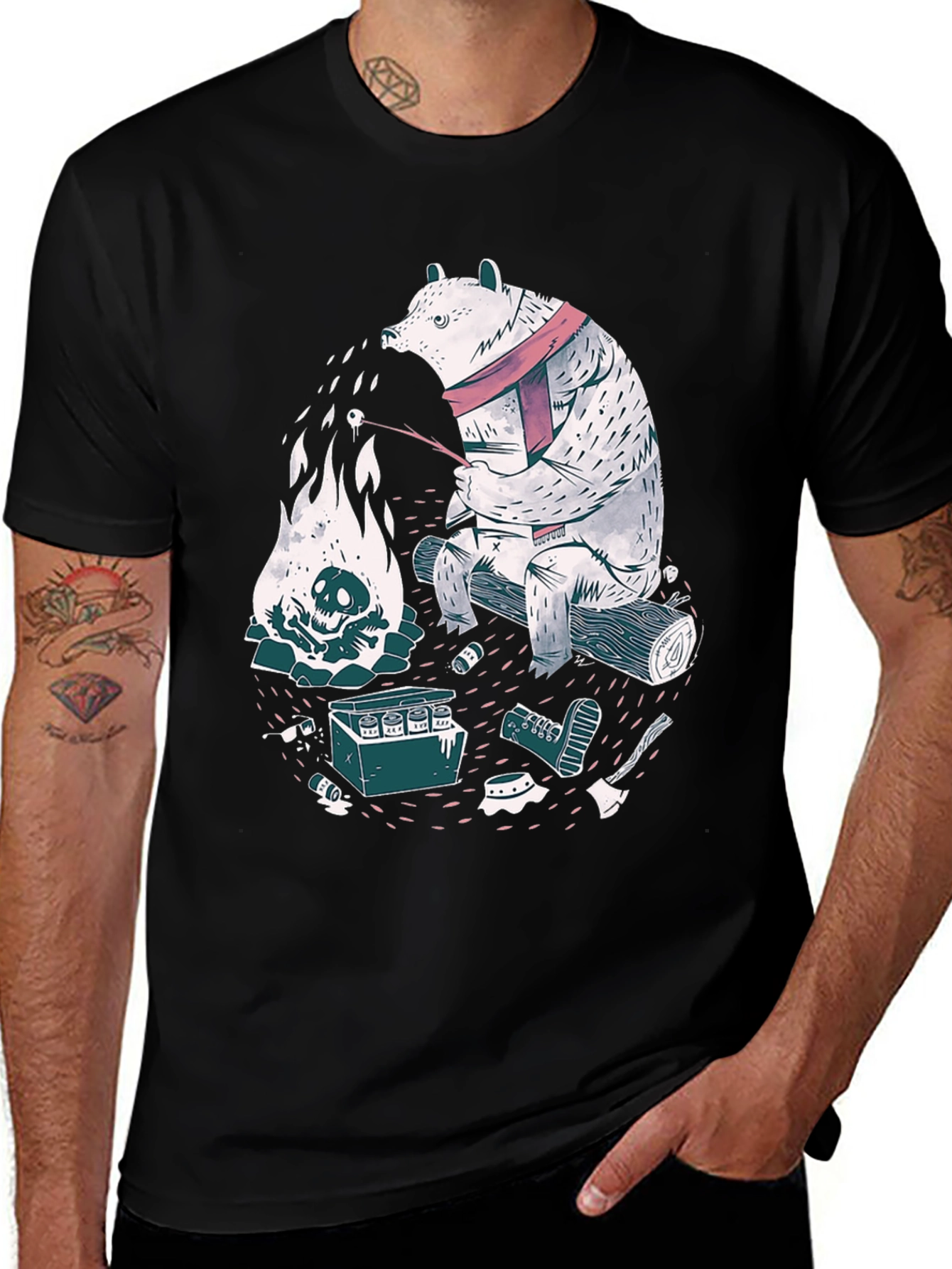Bear Campfire Graphic Tee