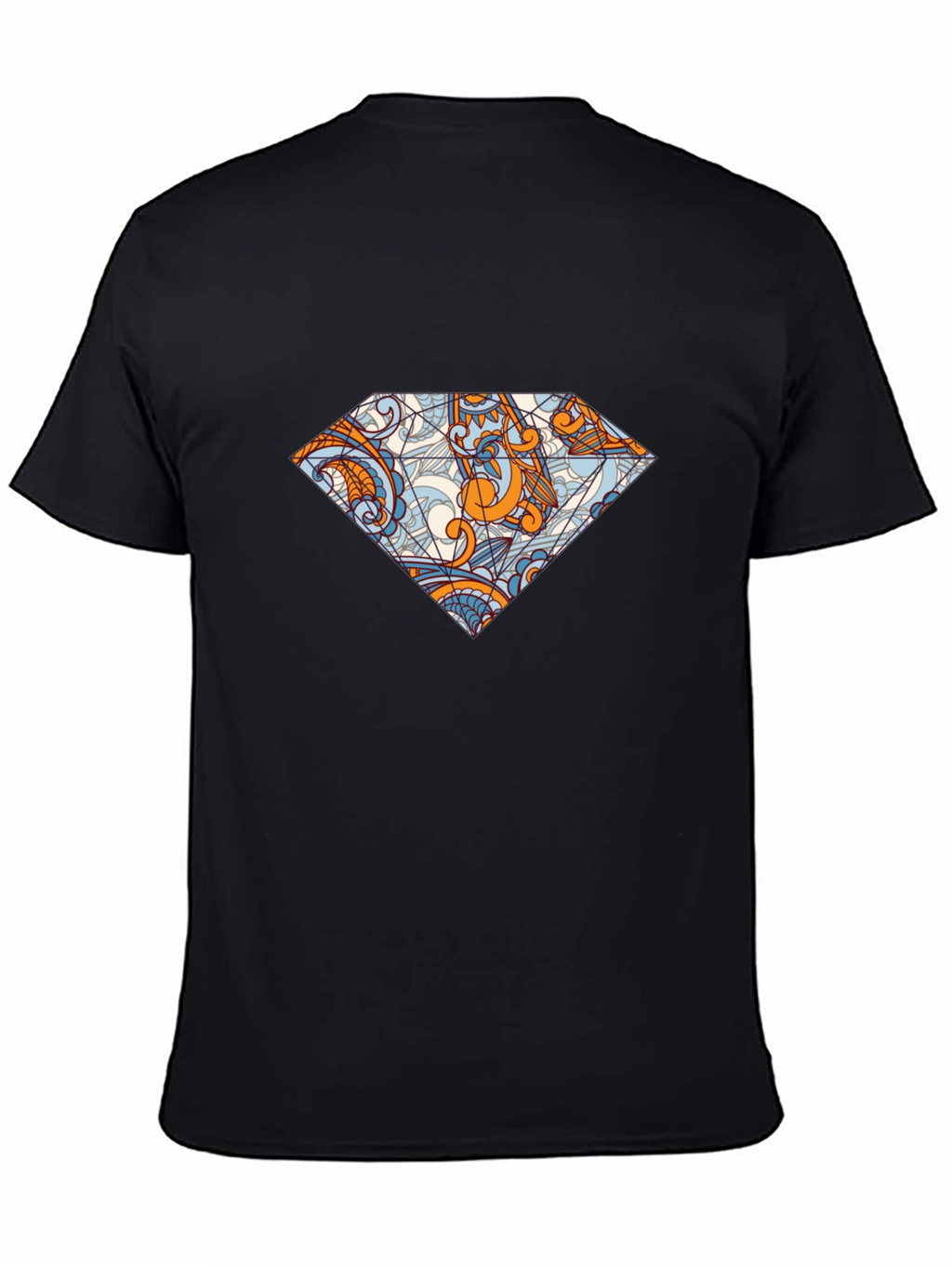 Diamond Graphic Black Tee - Unique Pattern Print