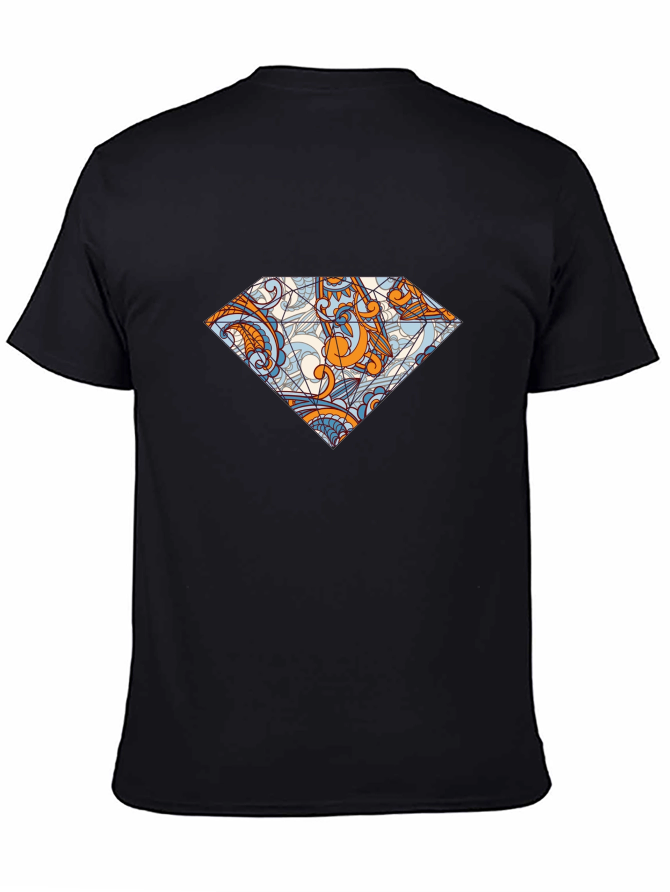 Diamond Graphic Black Tee - Unique Pattern Print