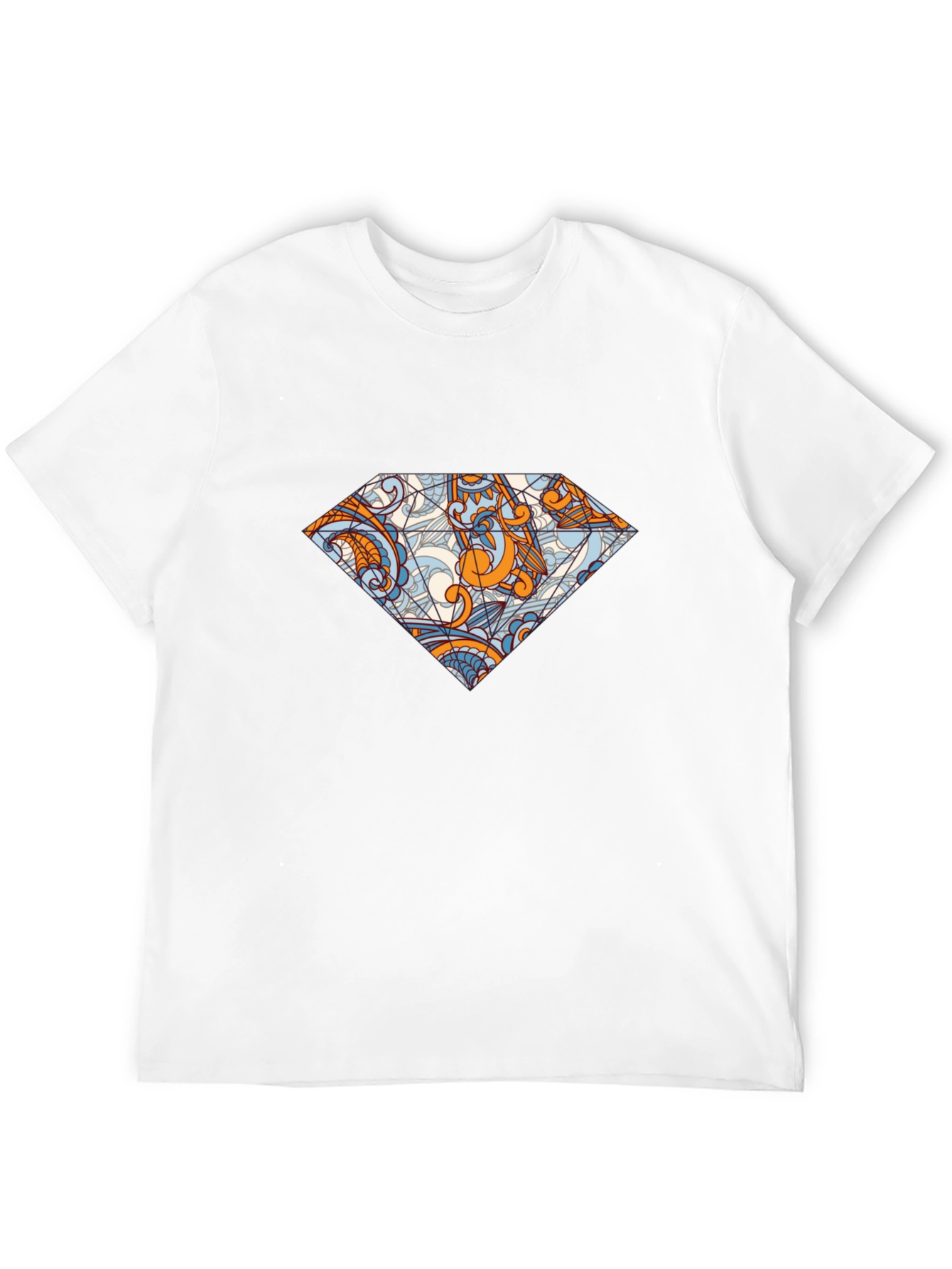 Diamond Graphic Black Tee - Unique Pattern Print