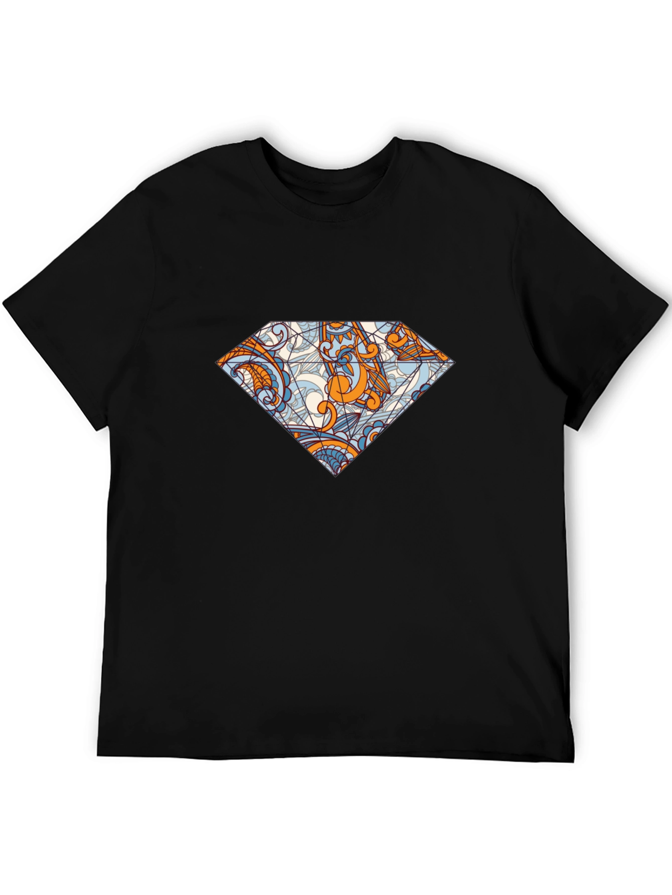 Diamond Graphic Black Tee - Unique Pattern Print