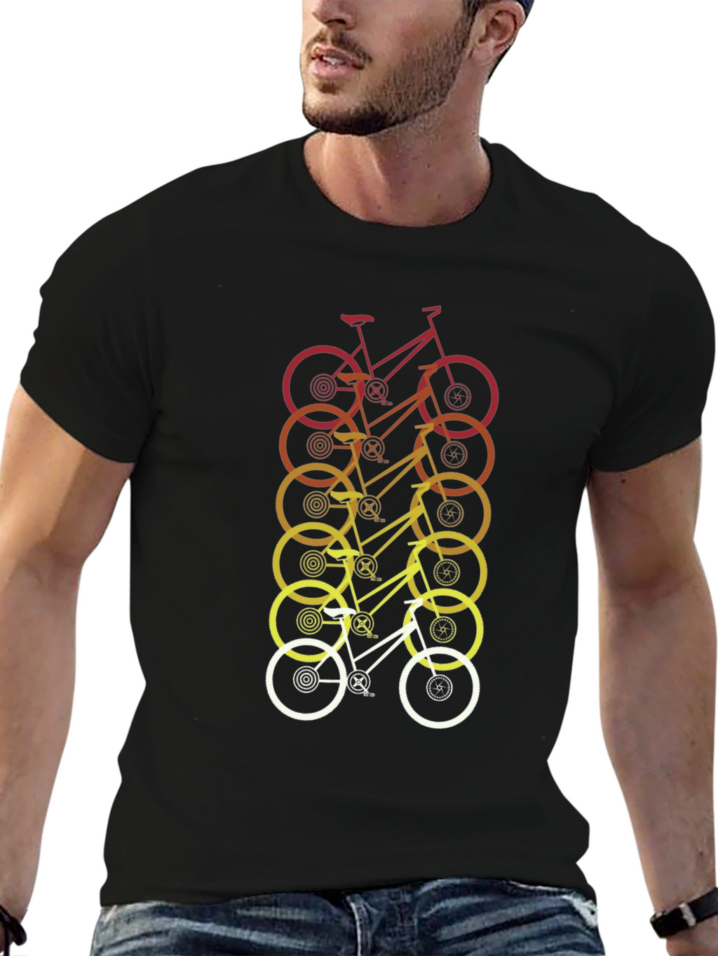 Retro Gradient Bicycle Graphic Tee