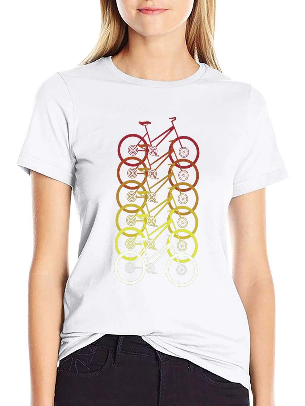 Retro Gradient Bicycle Graphic Tee