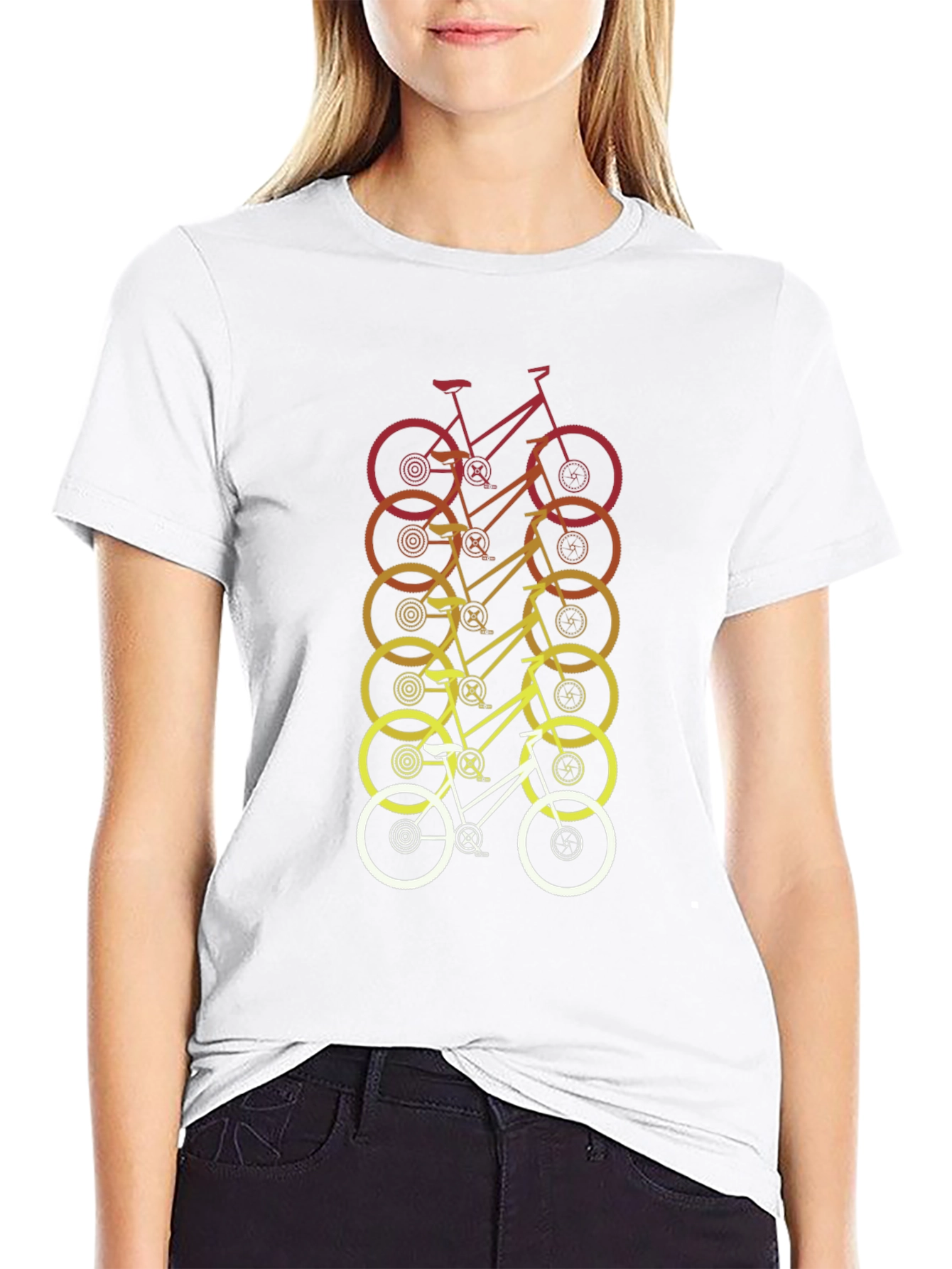 Retro Gradient Bicycle Graphic Tee