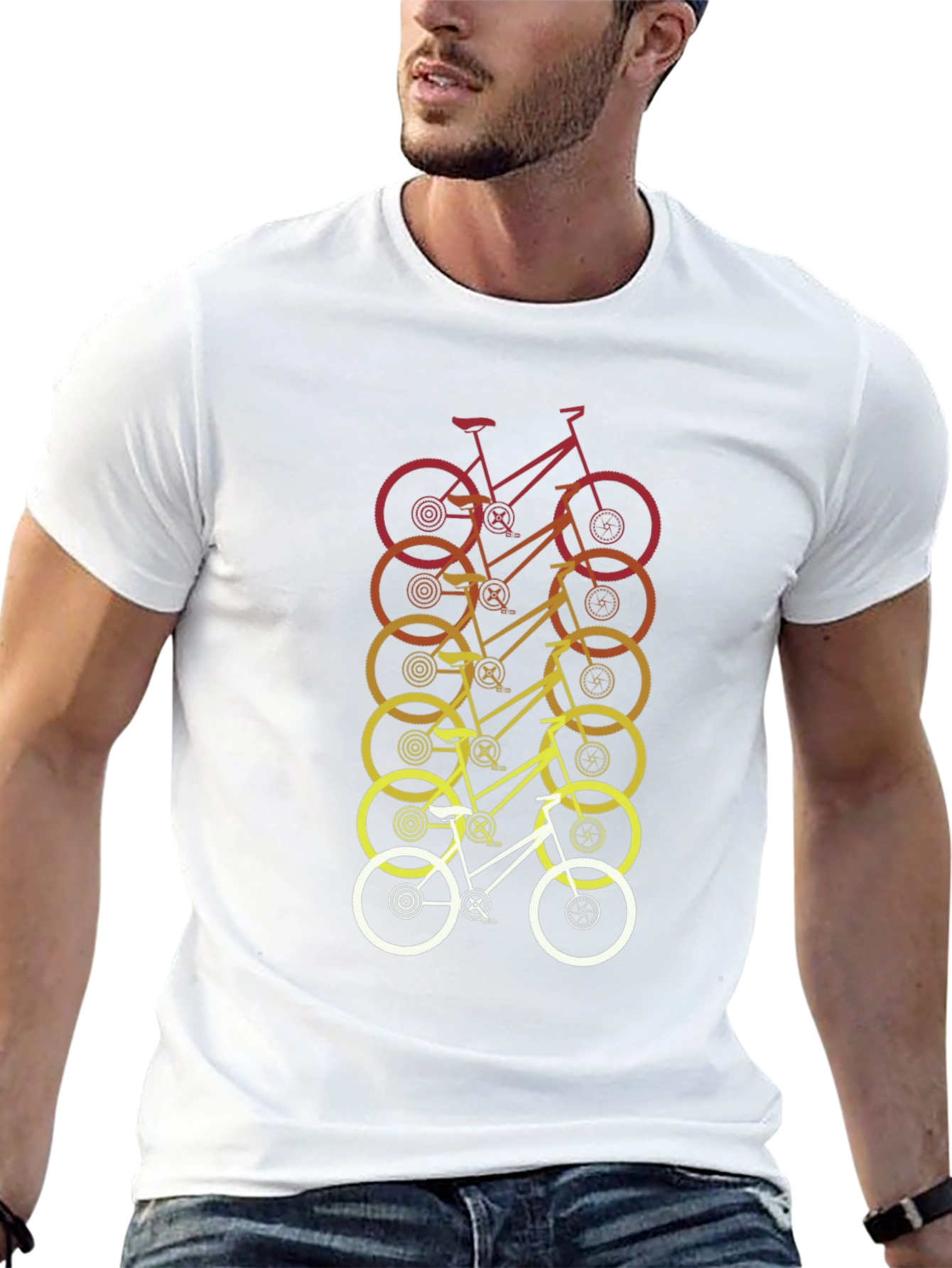 Retro Gradient Bicycle Graphic Tee