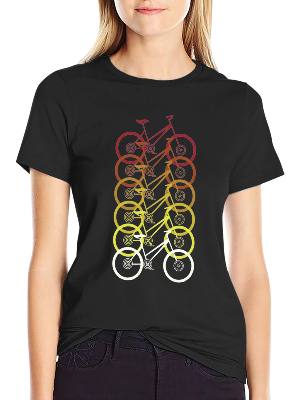 Retro Gradient Bicycle Graphic Tee