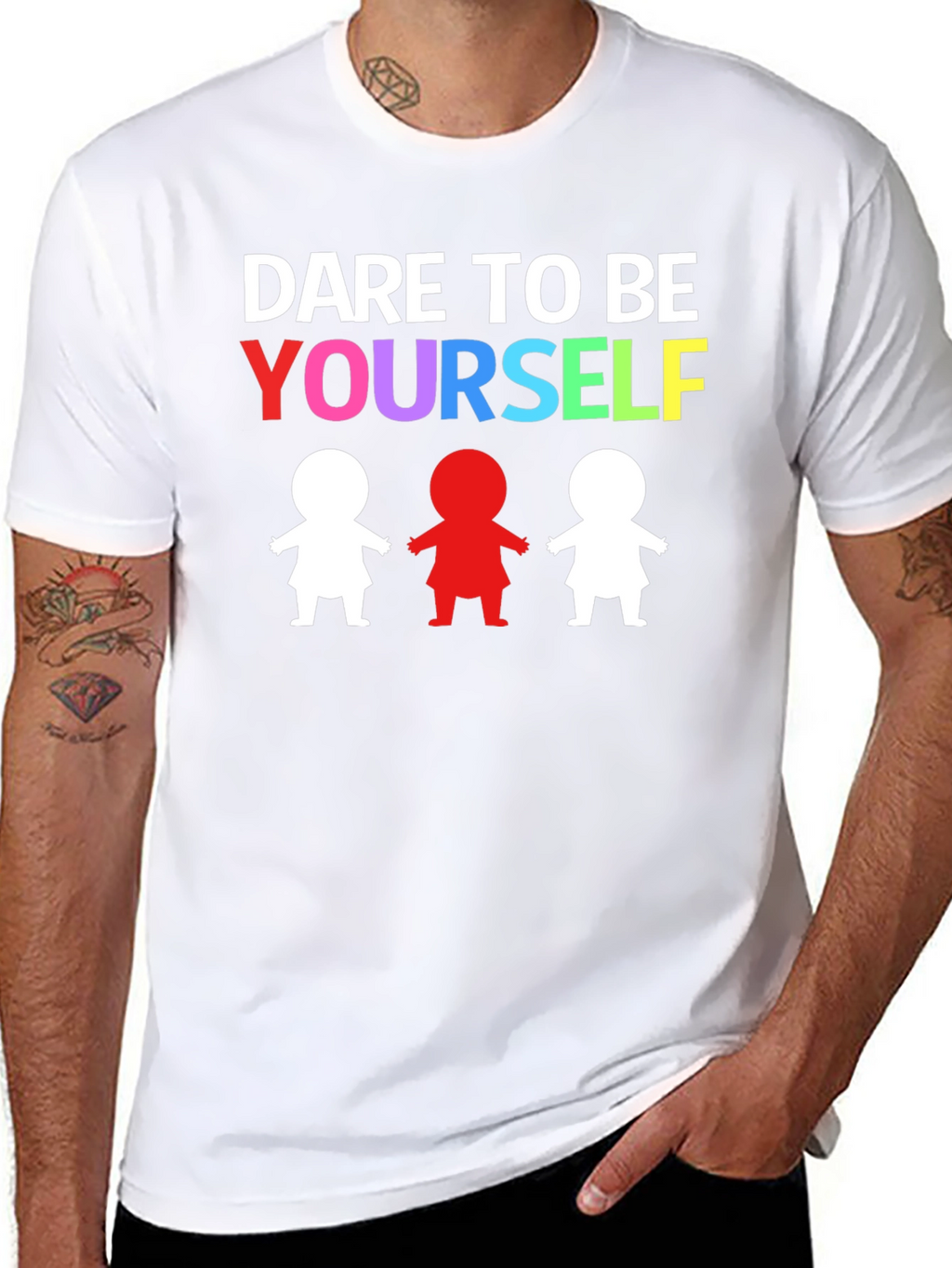 Dare to Be Yourself Graphic Print Black T-Shirt