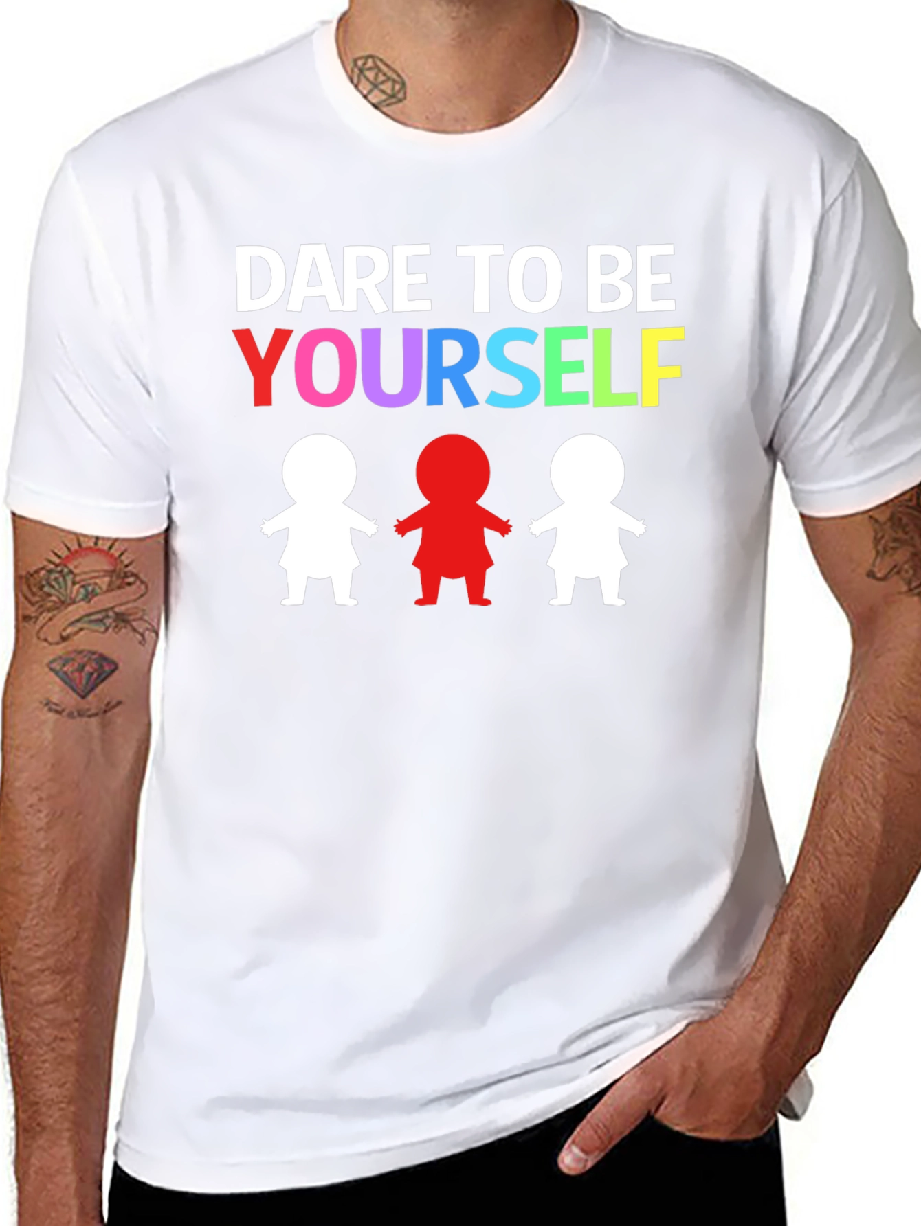 Dare to Be Yourself Graphic Print Black T-Shirt