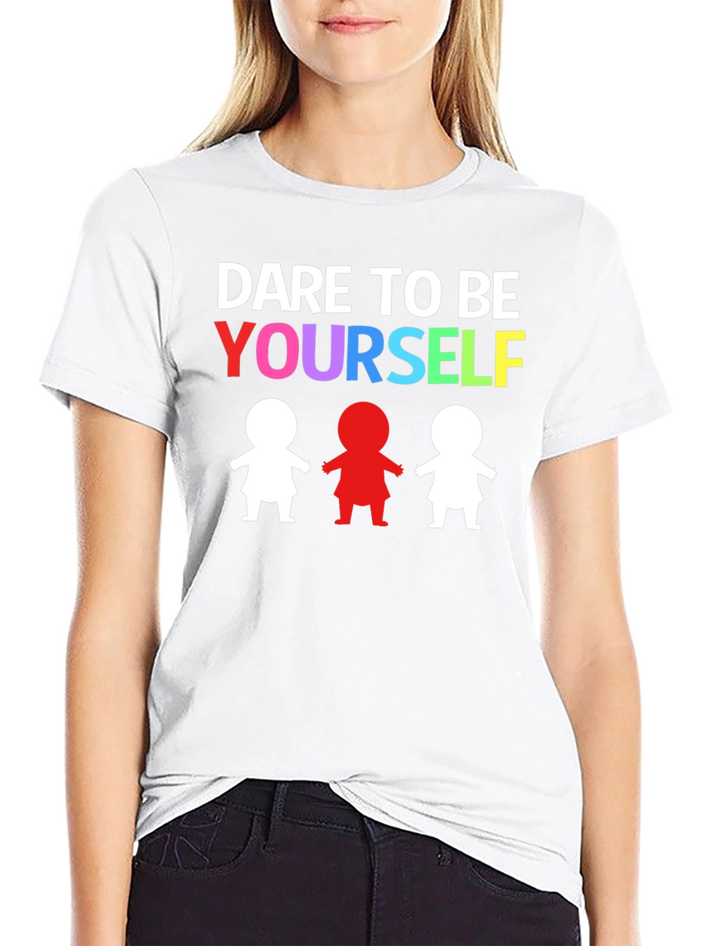 Dare to Be Yourself Graphic Print Black T-Shirt
