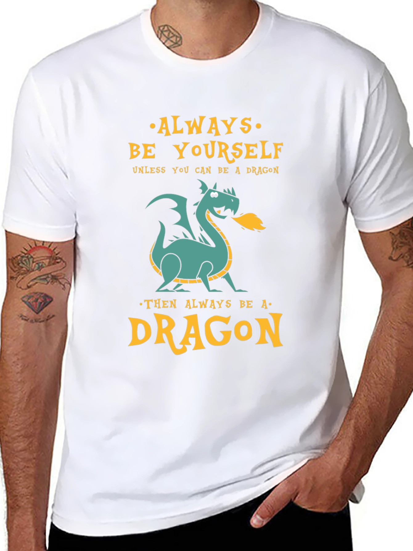 Always Be a Dragon Graphic Tee - Unique Design
