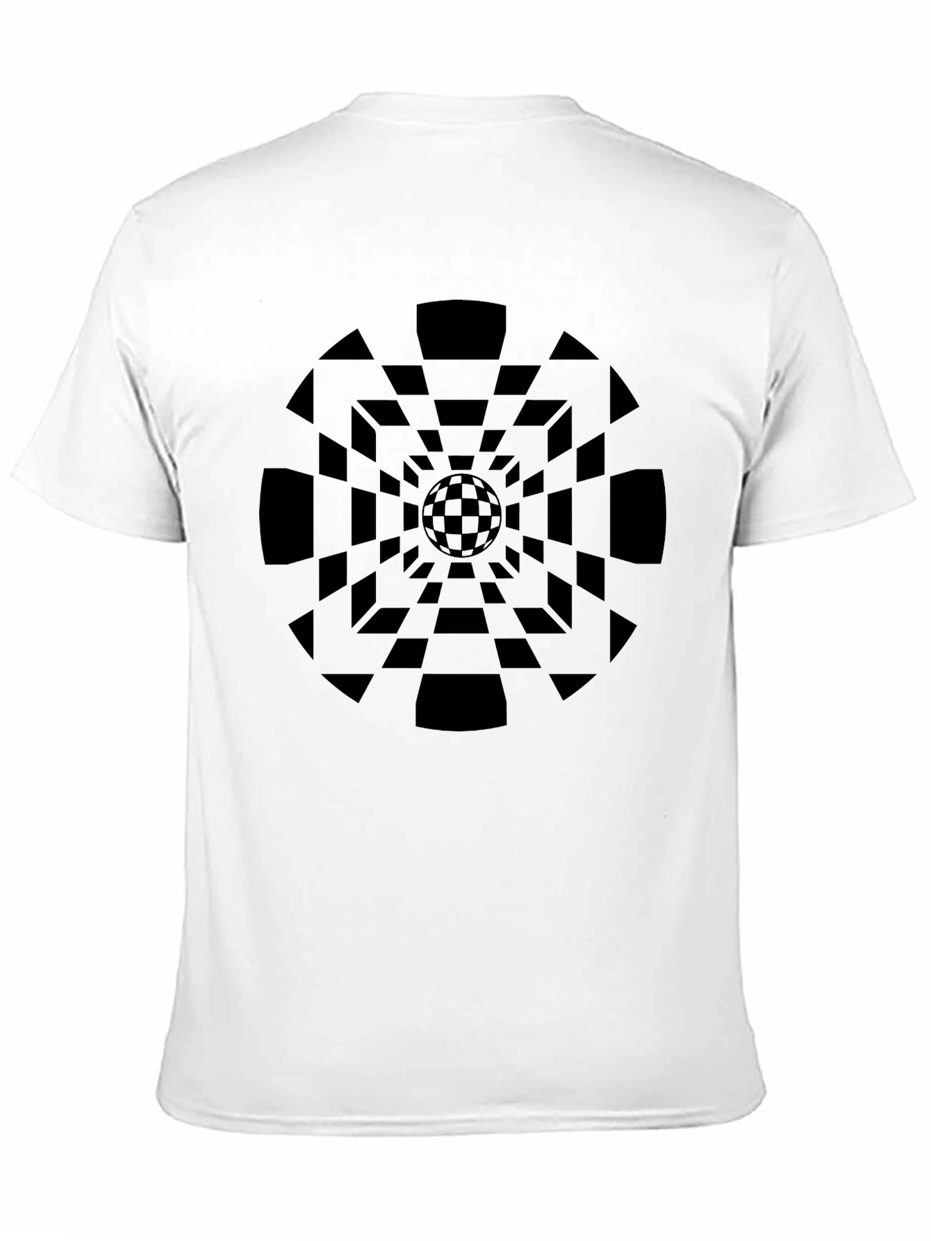 Geometric Illusion Black T-Shirt