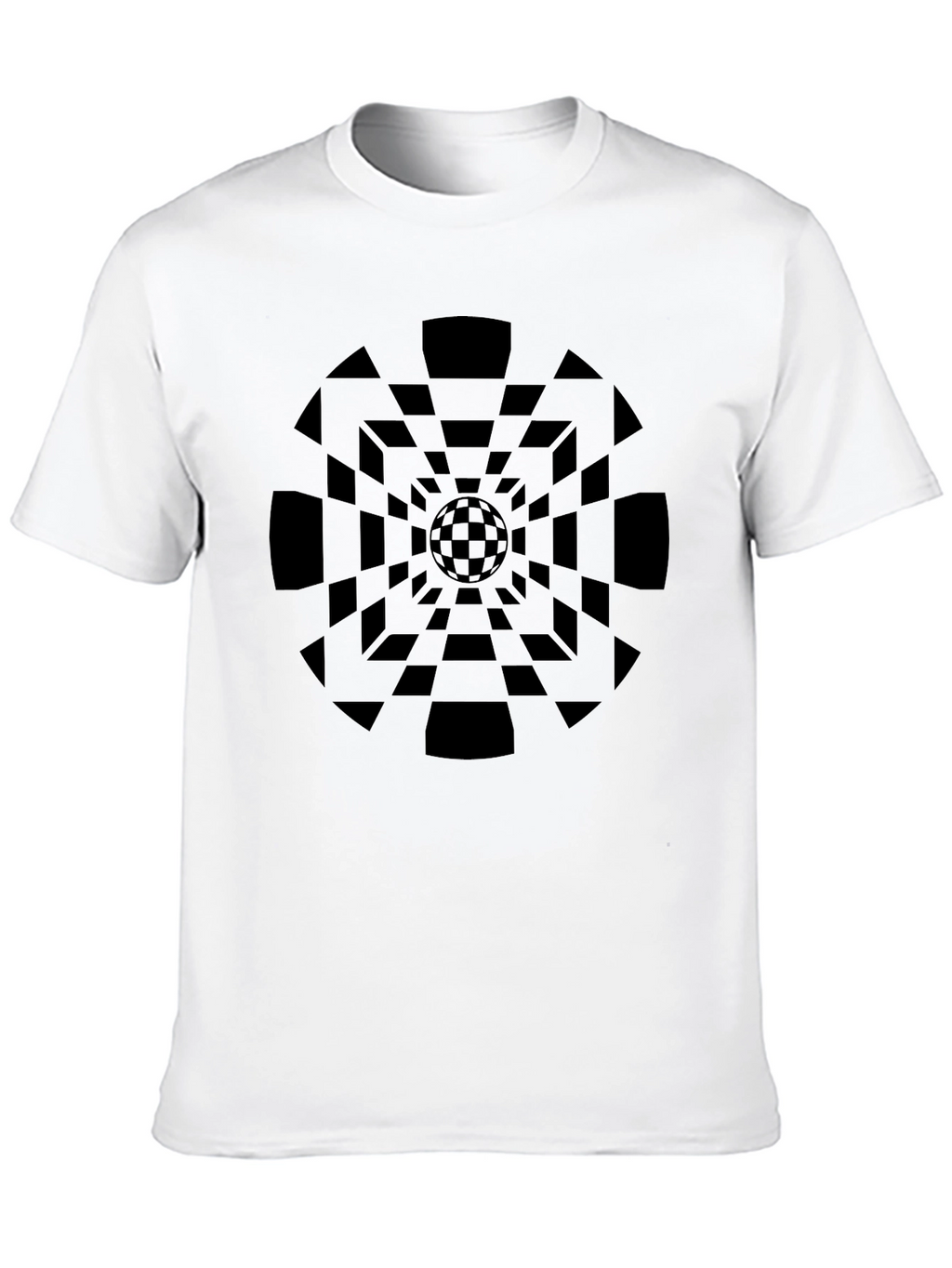 Geometric Illusion Black T-Shirt