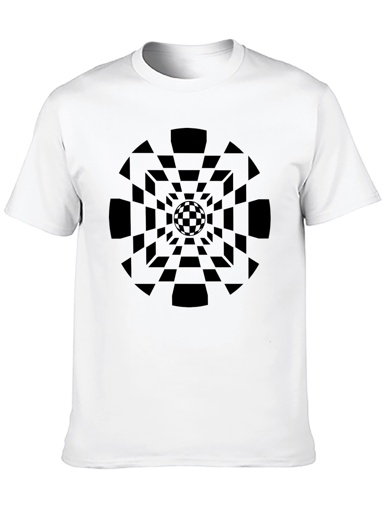 Geometric Illusion Black T-Shirt