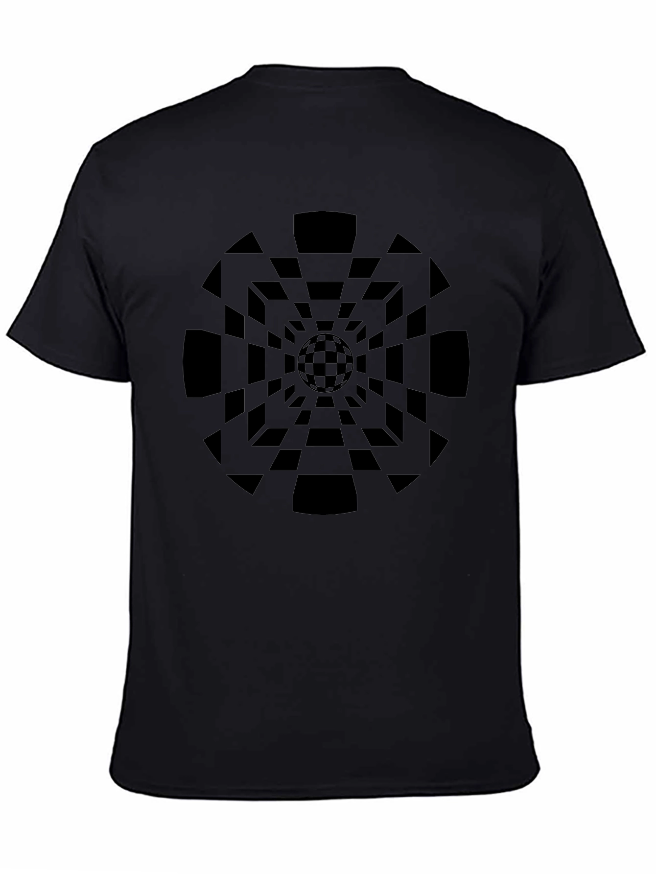 Geometric Illusion Black T-Shirt