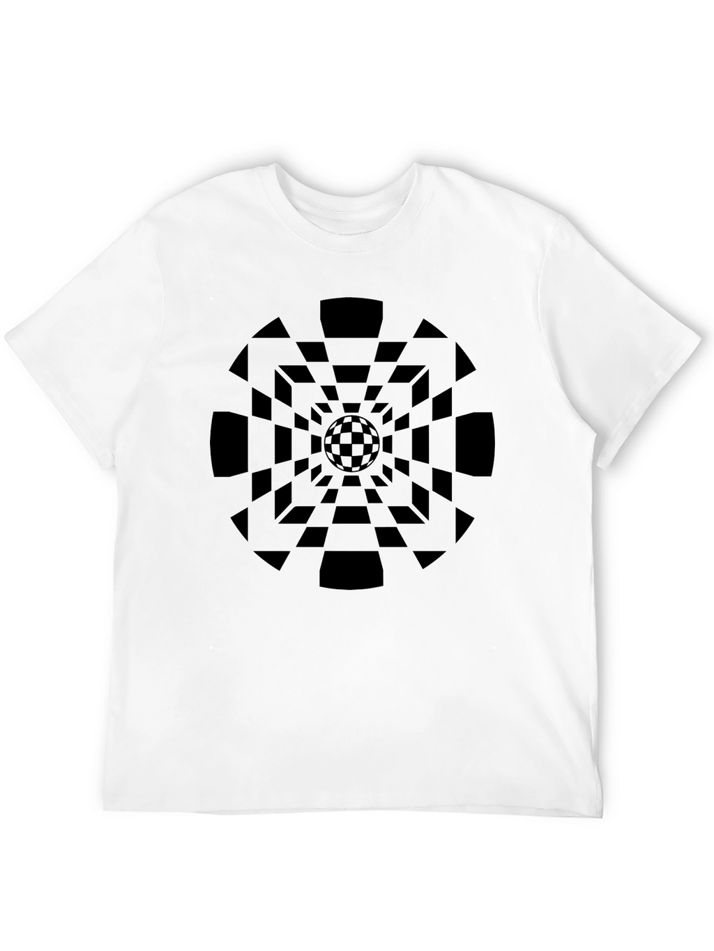 Geometric Illusion Black T-Shirt