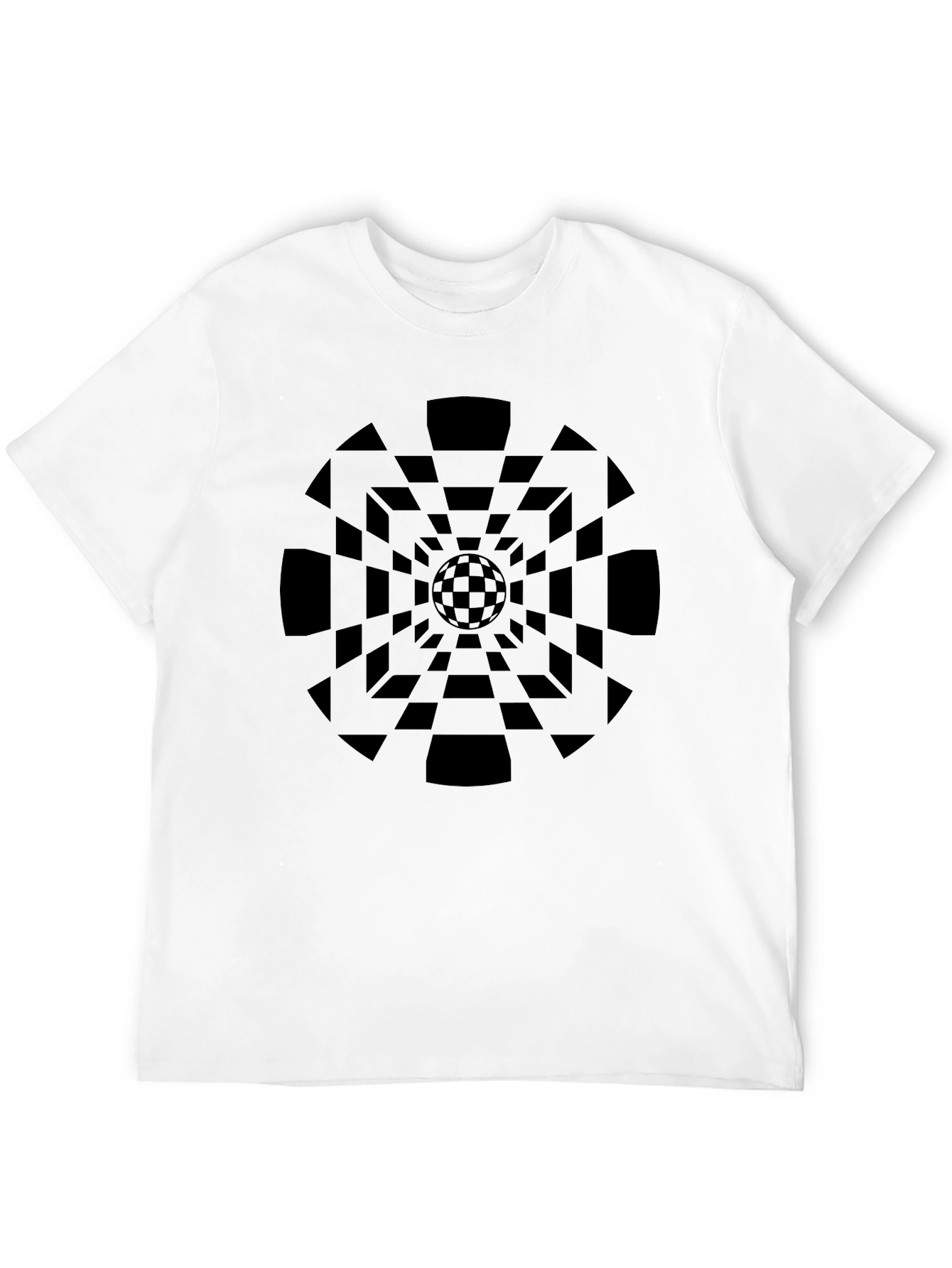 Geometric Illusion Black T-Shirt