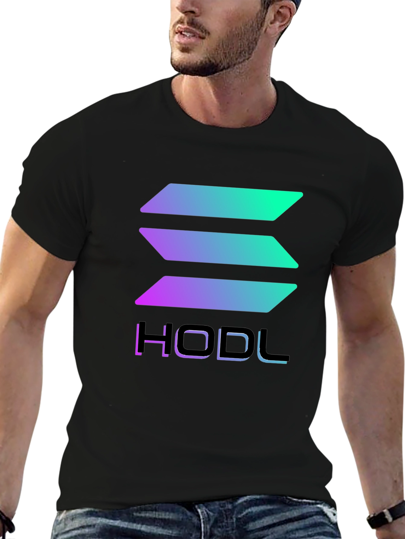 HODL Solana Crypto T-Shirt - Gradient Design