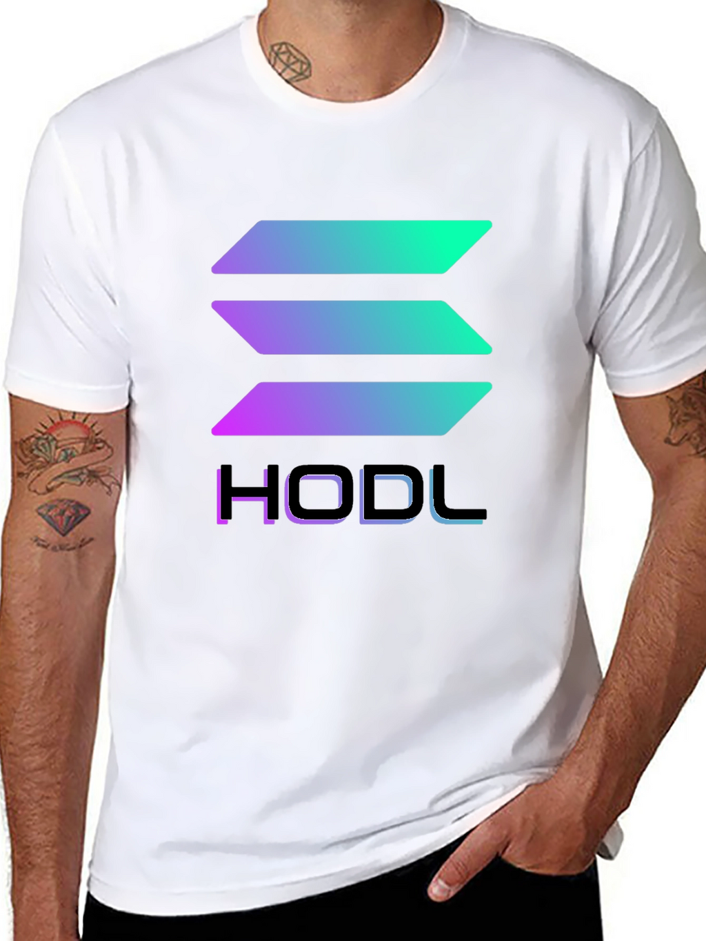 HODL Solana Crypto T-Shirt - Gradient Design