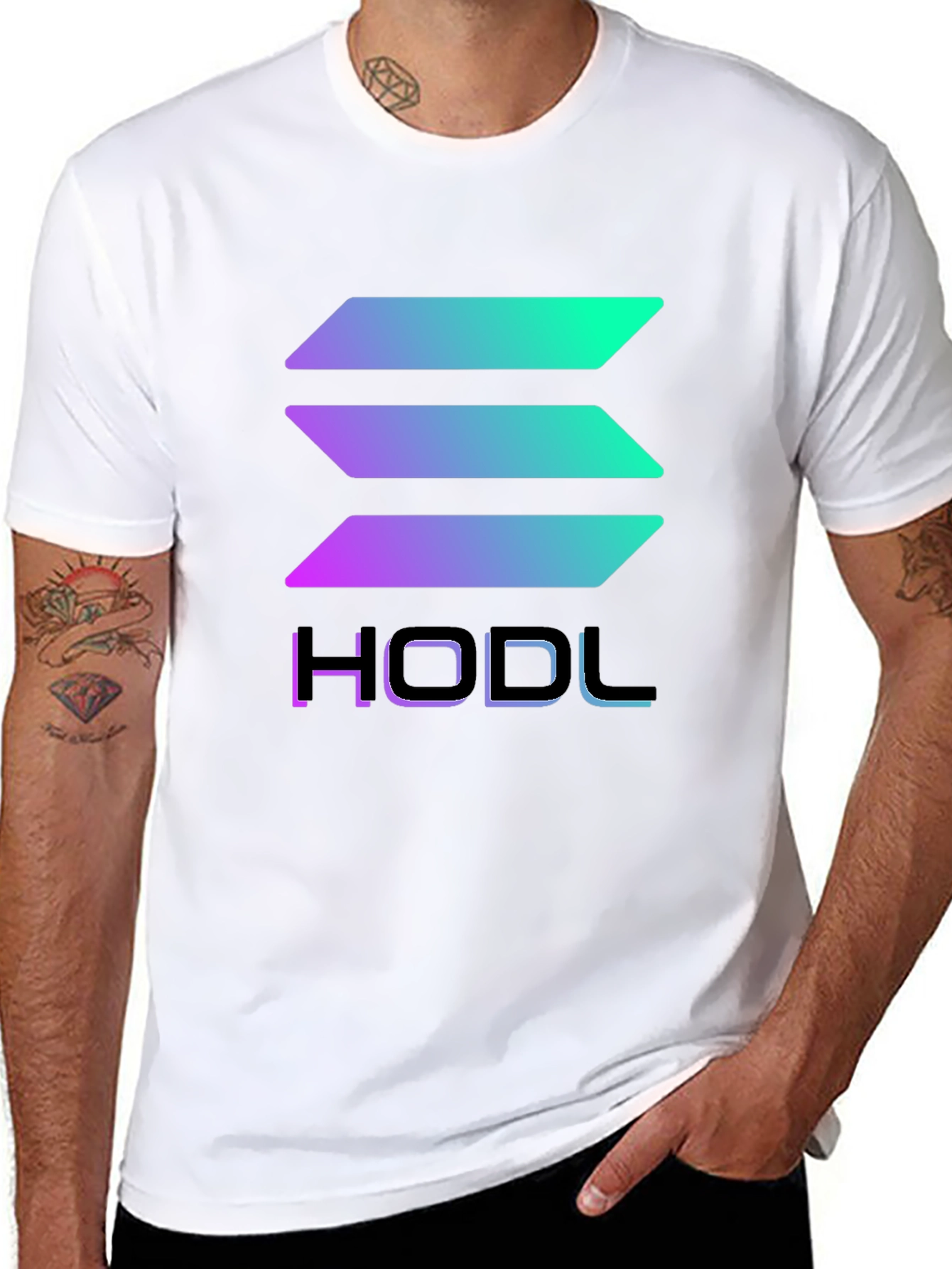 HODL Solana Crypto T-Shirt - Gradient Design