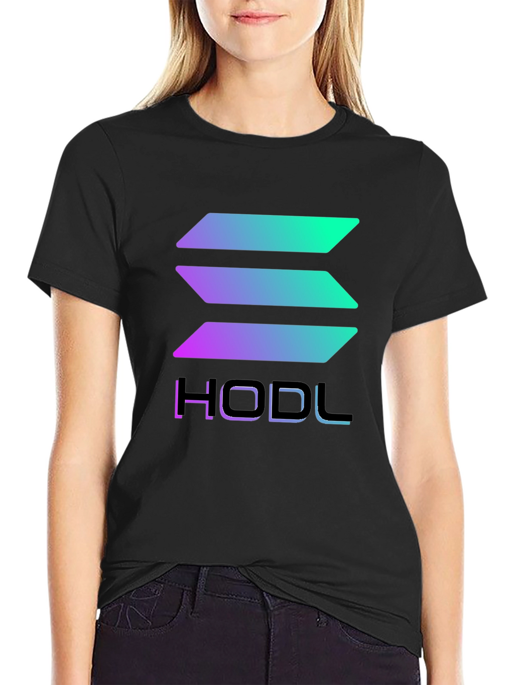 HODL Solana Crypto T-Shirt - Gradient Design