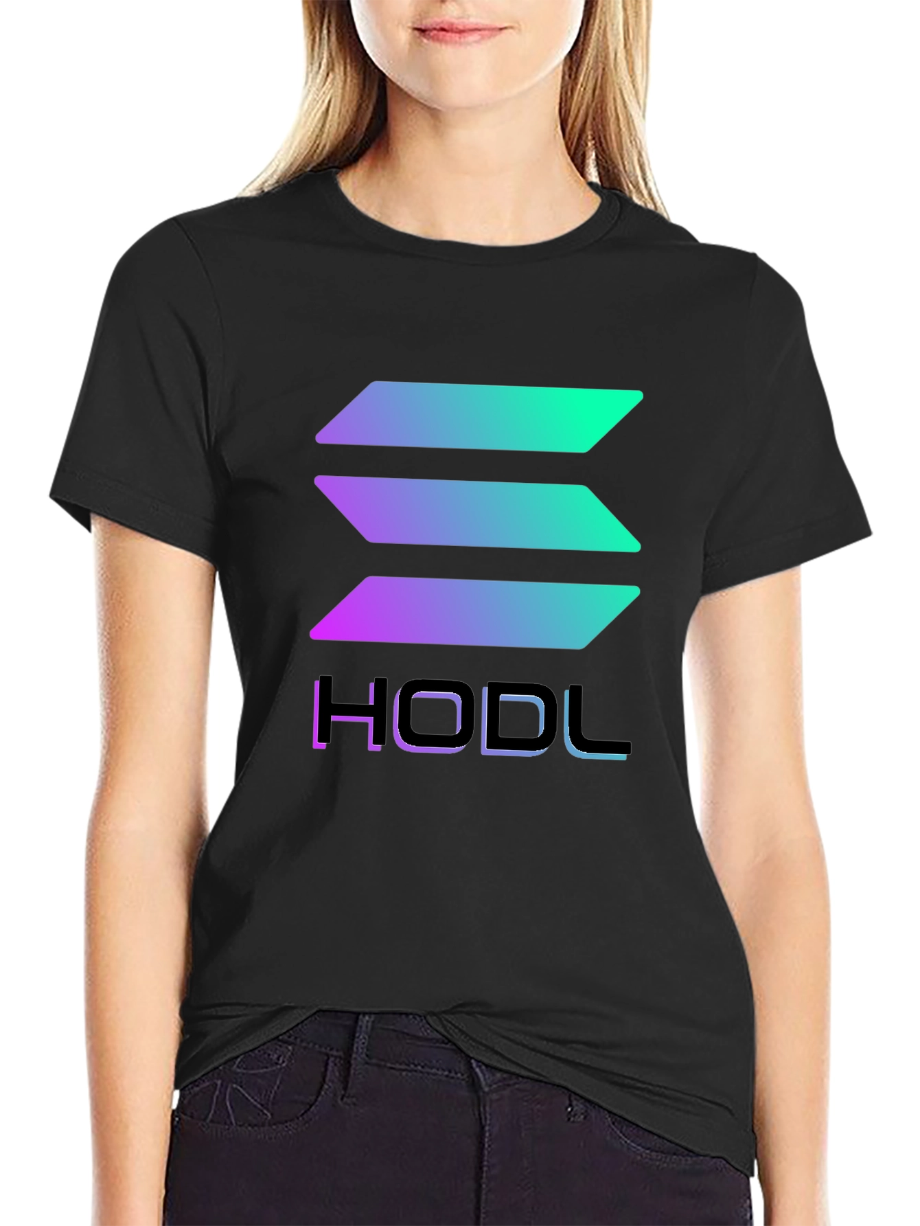 HODL Solana Crypto T-Shirt - Gradient Design