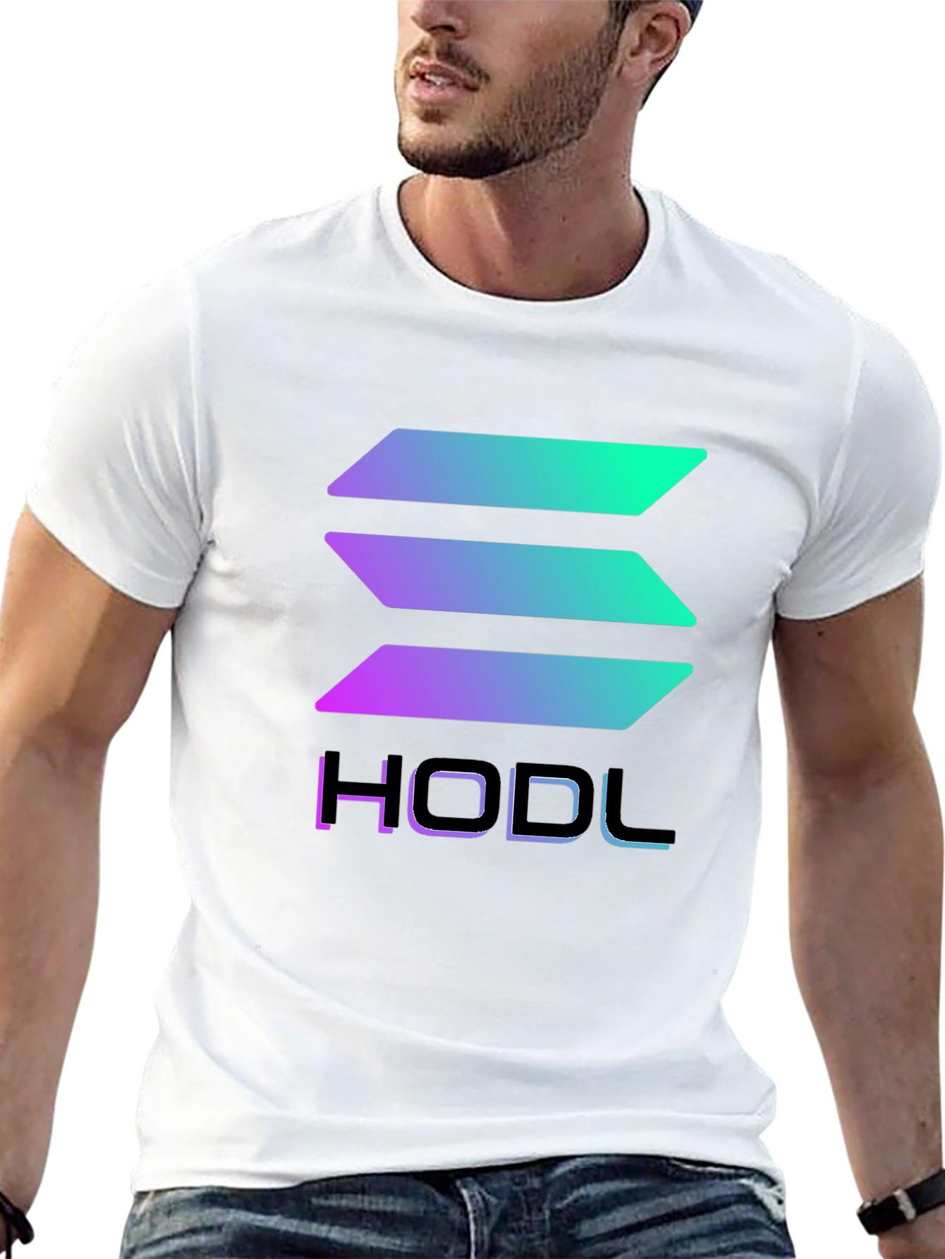 HODL Solana Crypto T-Shirt - Gradient Design