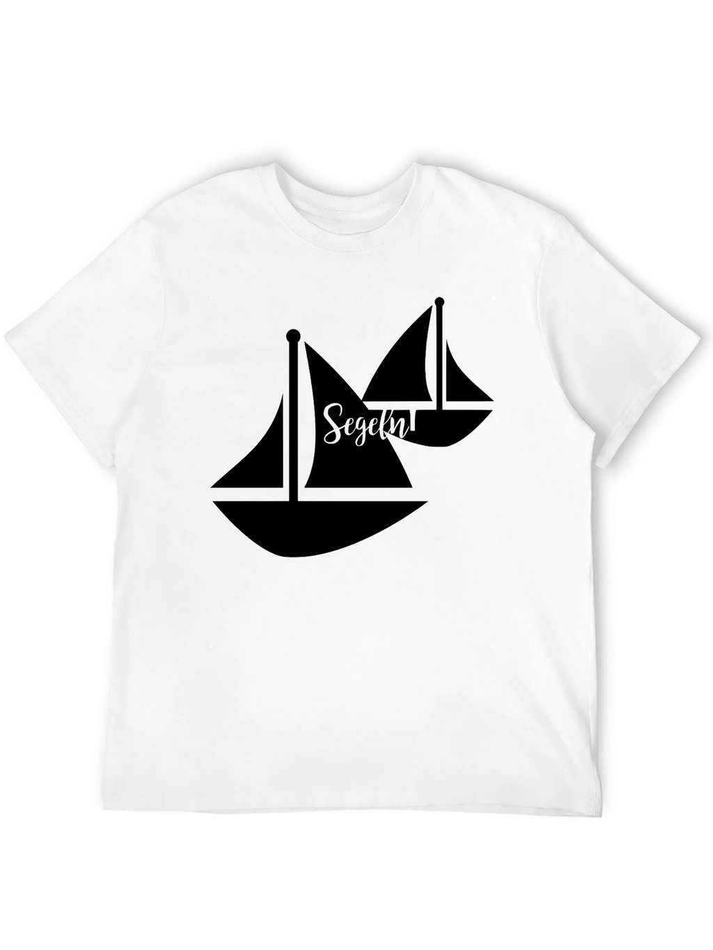 Sailboat Graphic Tee - Black Cotton Casual Shirt