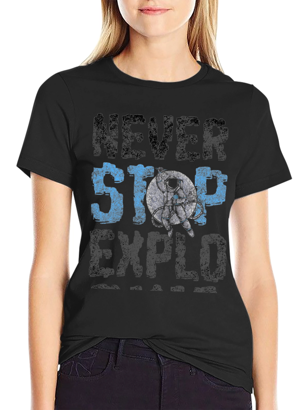 Never Stop Exploring T-Shirt - Astronaut Graphic Tee