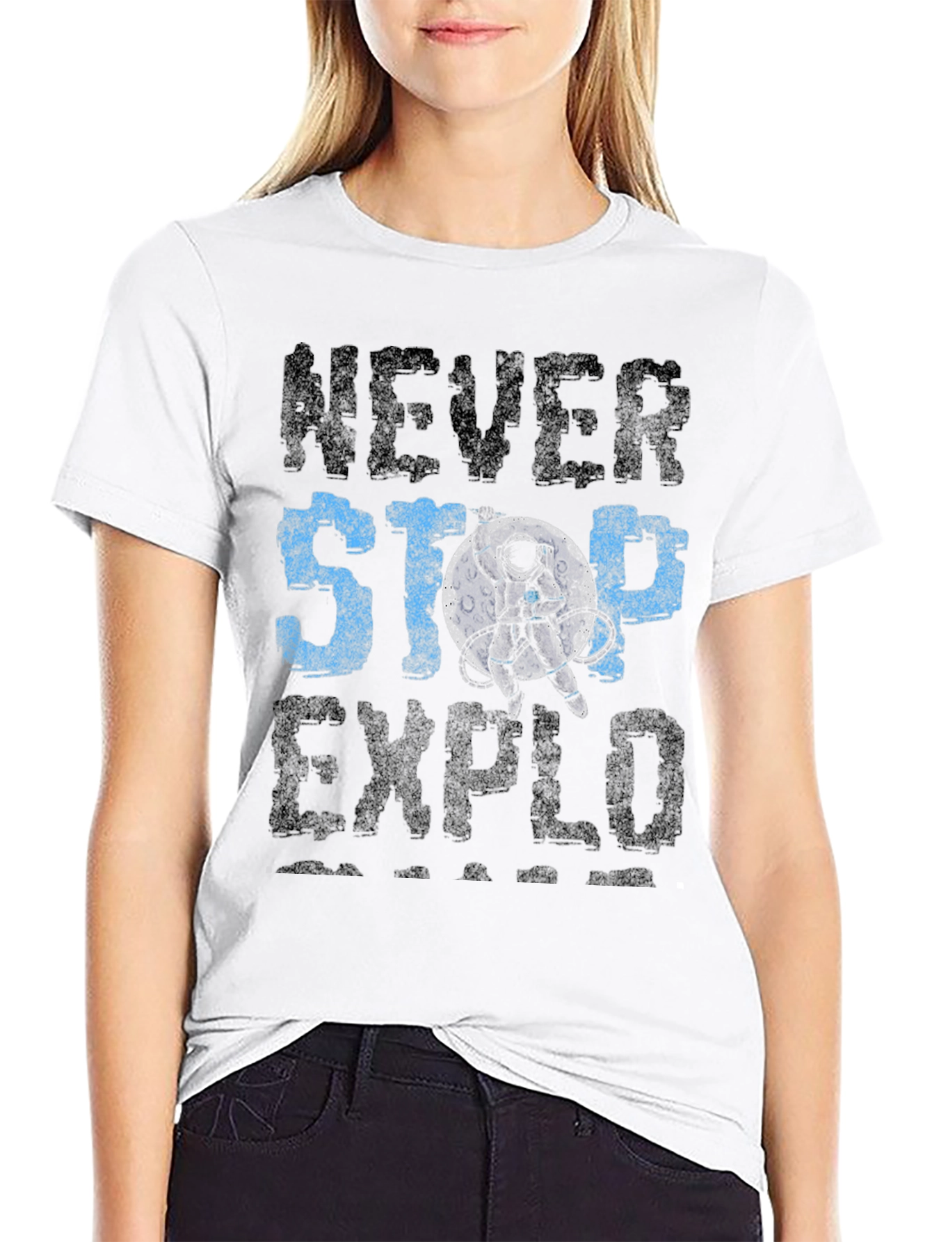Never Stop Exploring T-Shirt - Astronaut Graphic Tee