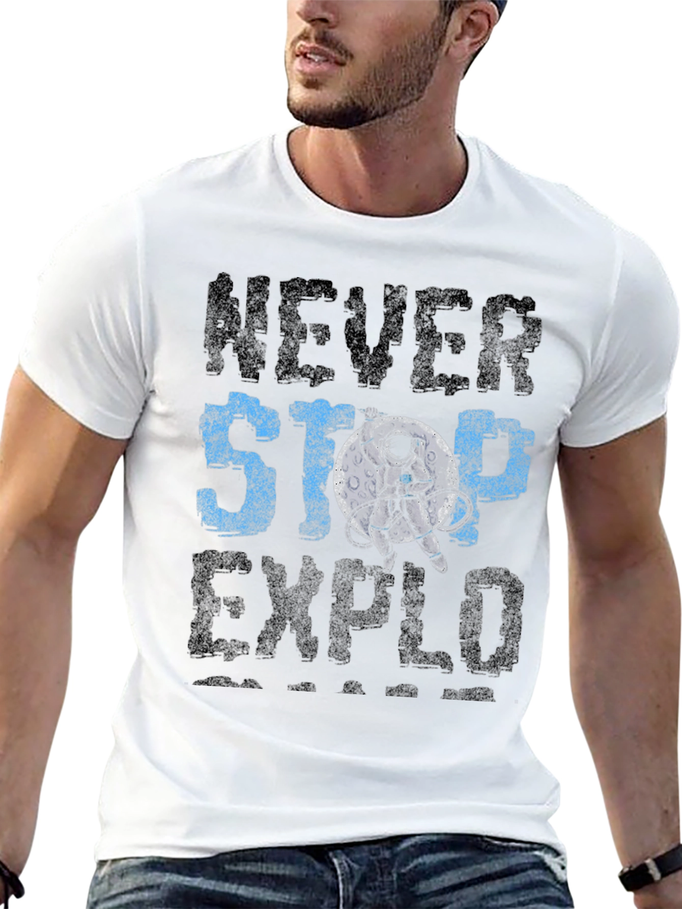Never Stop Exploring T-Shirt - Astronaut Graphic Tee