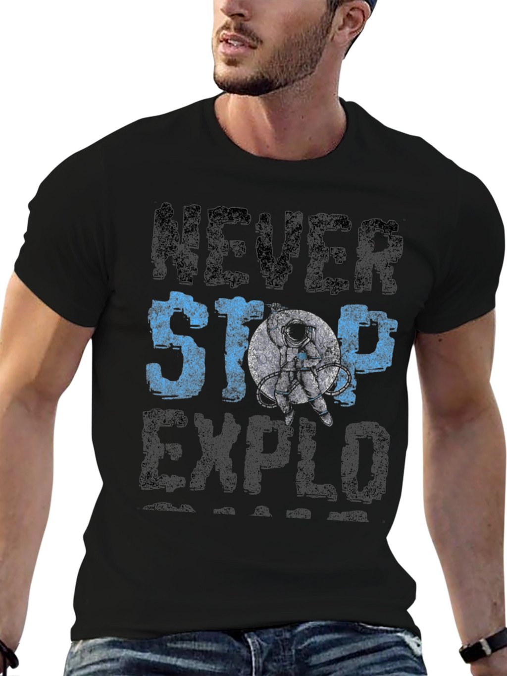 Never Stop Exploring T-Shirt - Astronaut Graphic Tee