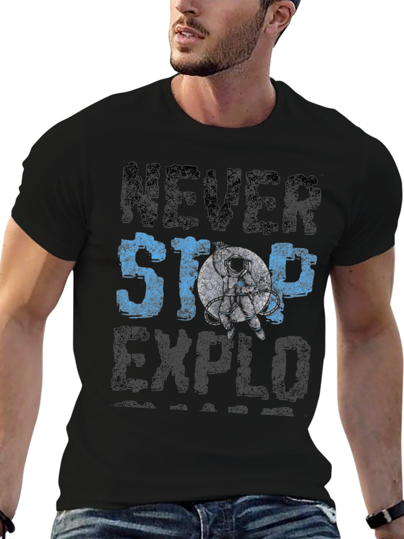 Never Stop Exploring T-Shirt - Astronaut Graphic Tee