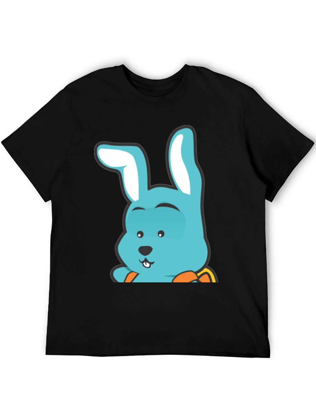 Cute Bunny T-Shirt - Black Cotton Graphic Tee