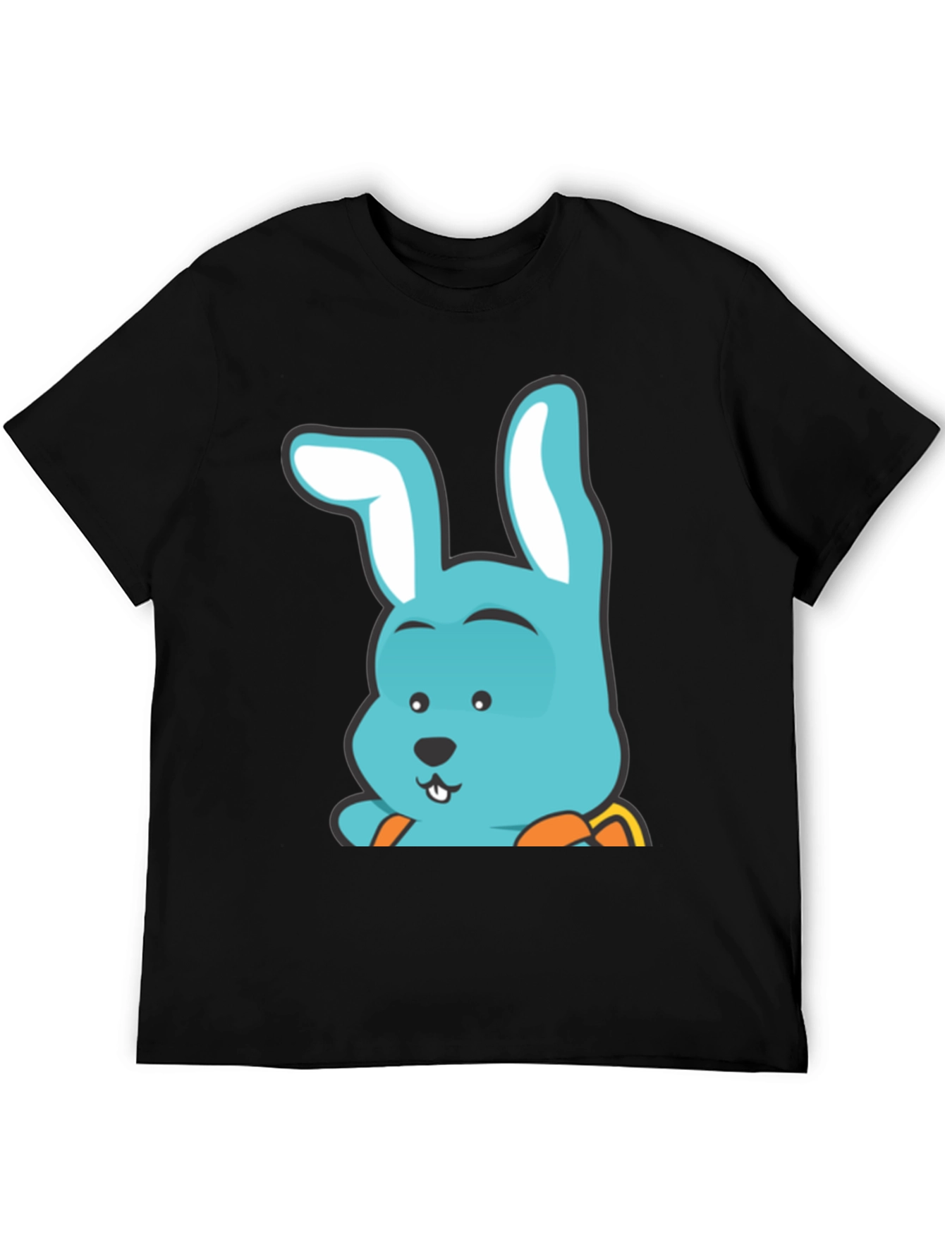 Cute Bunny T-Shirt - Black Cotton Graphic Tee