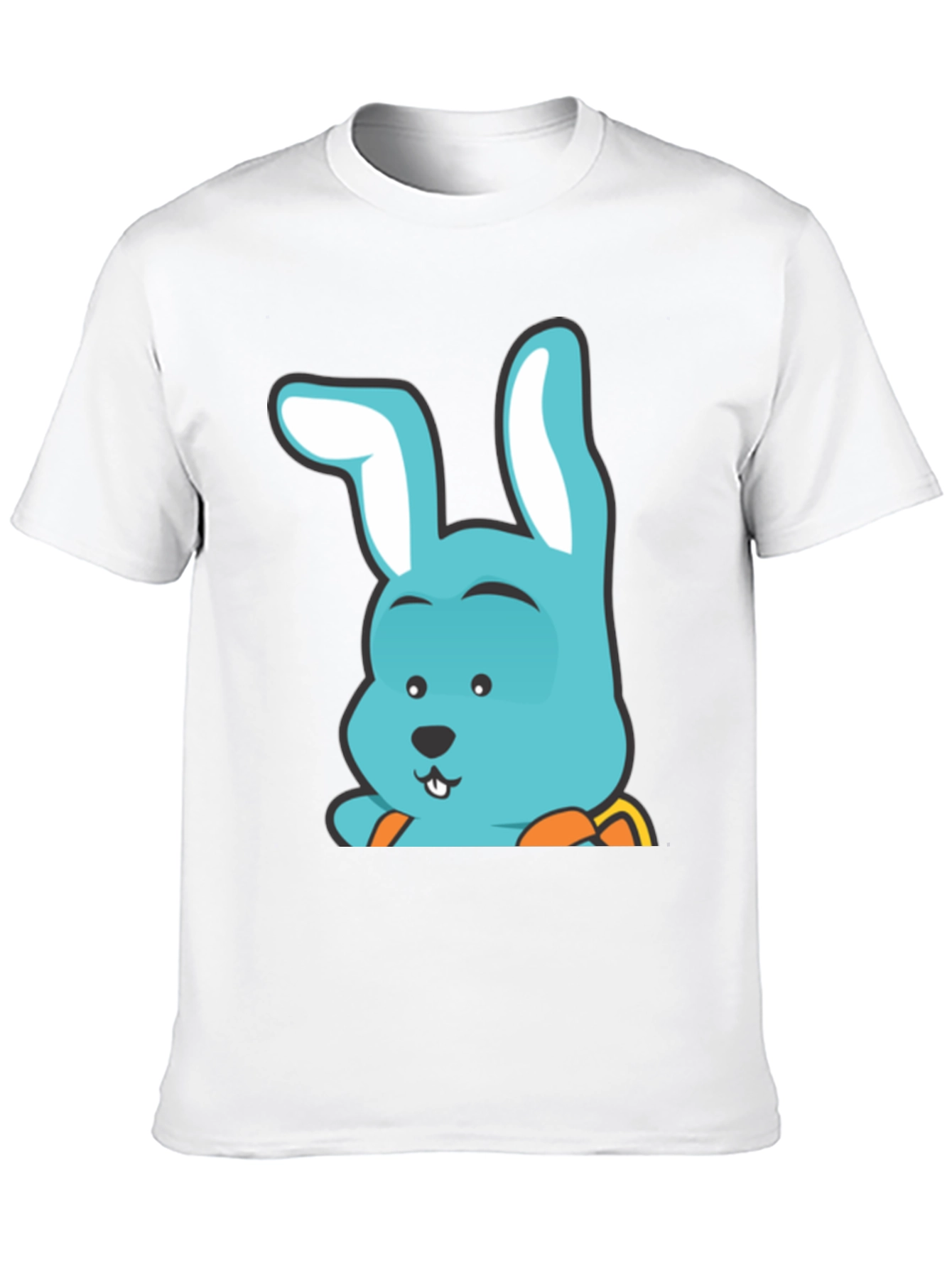 Cute Bunny T-Shirt - Black Cotton Graphic Tee