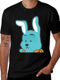 Cute Bunny T-Shirt - Black Cotton Graphic Tee