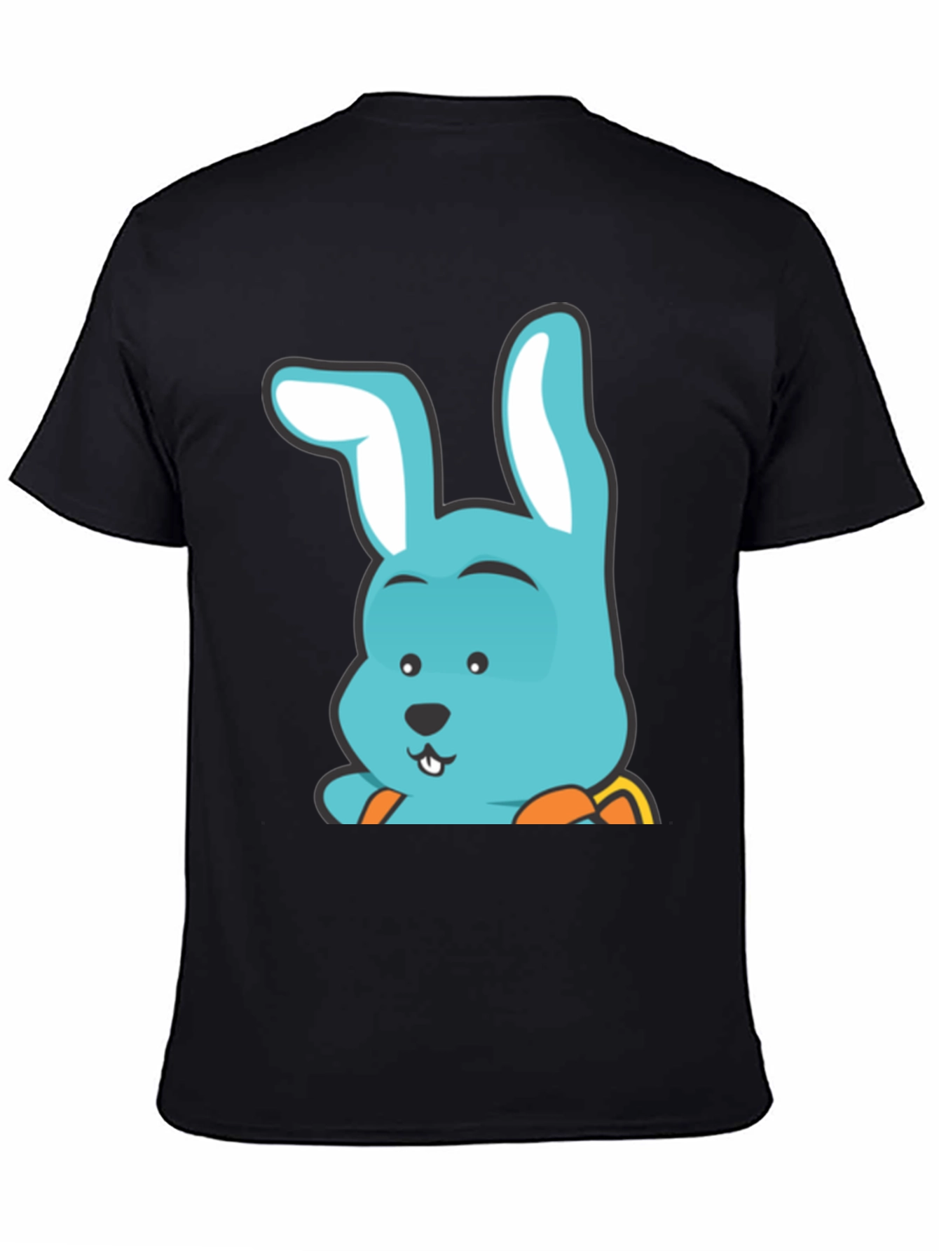 Cute Bunny T-Shirt - Black Cotton Graphic Tee