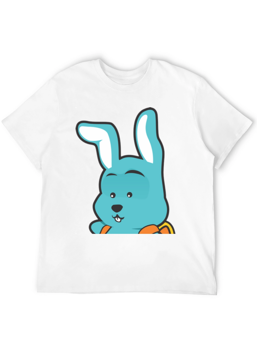 Cute Bunny T-Shirt - Black Cotton Graphic Tee