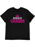 Bingo Queen T-Shirt - Pink Crown Design