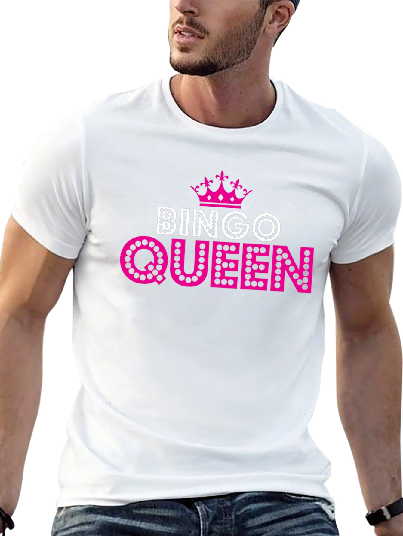 Bingo Queen T-Shirt - Pink Crown Design