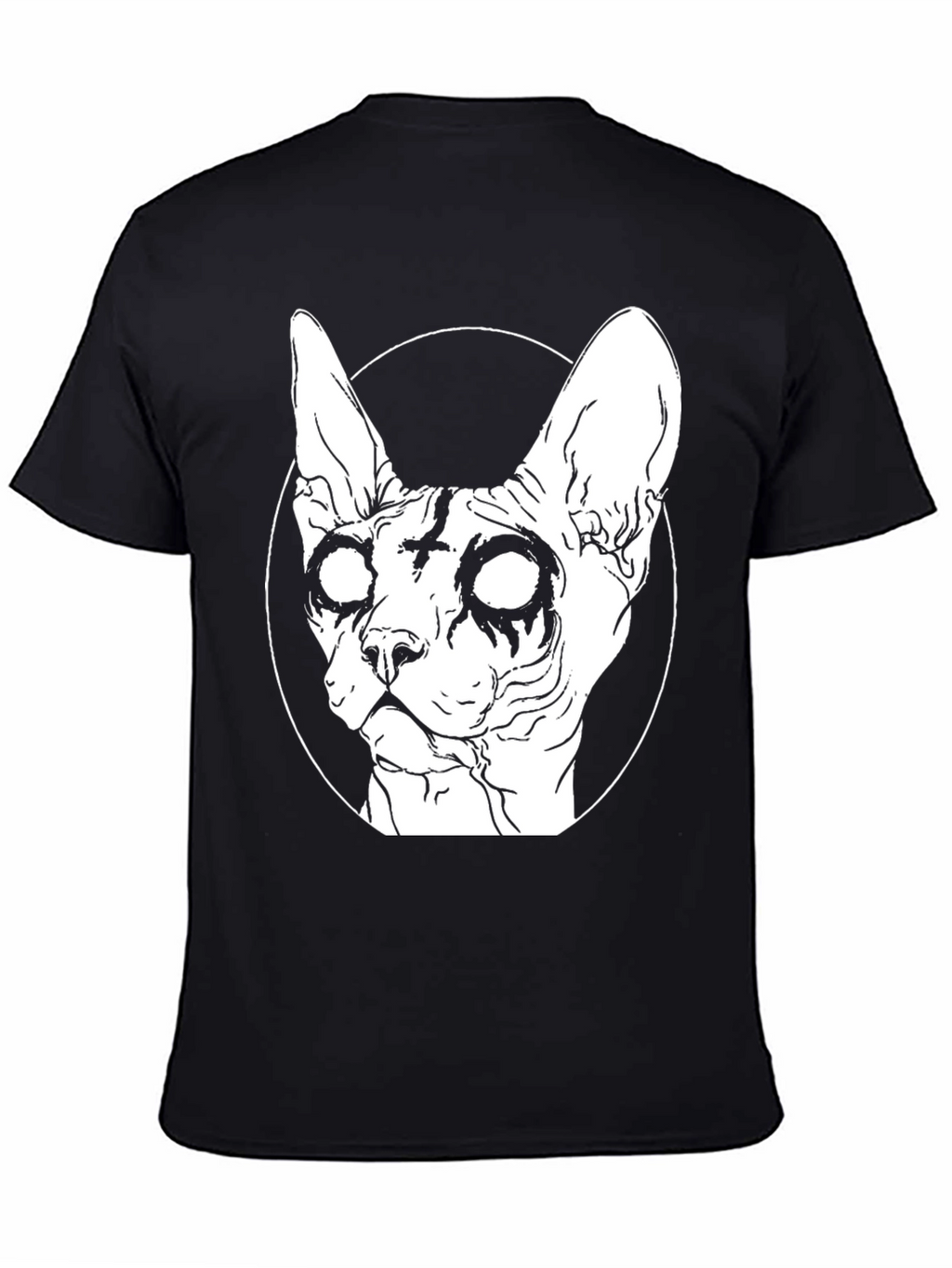 Gothic Cat Graphic T-Shirt - Black