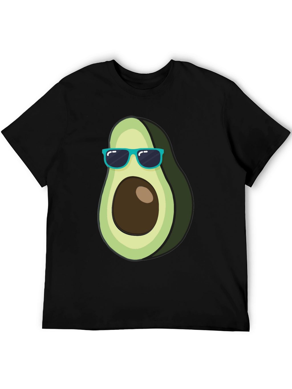 Cool Avocado Graphic Tee - Black Cotton T-Shirt