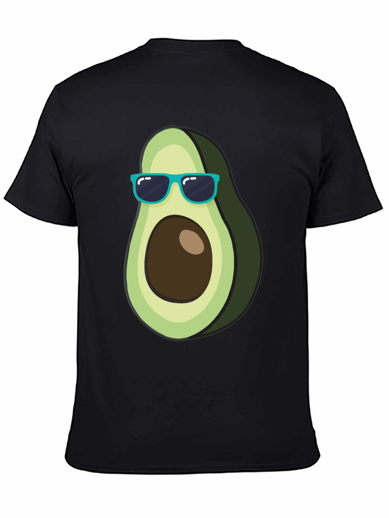 Cool Avocado Graphic Tee - Black Cotton T-Shirt