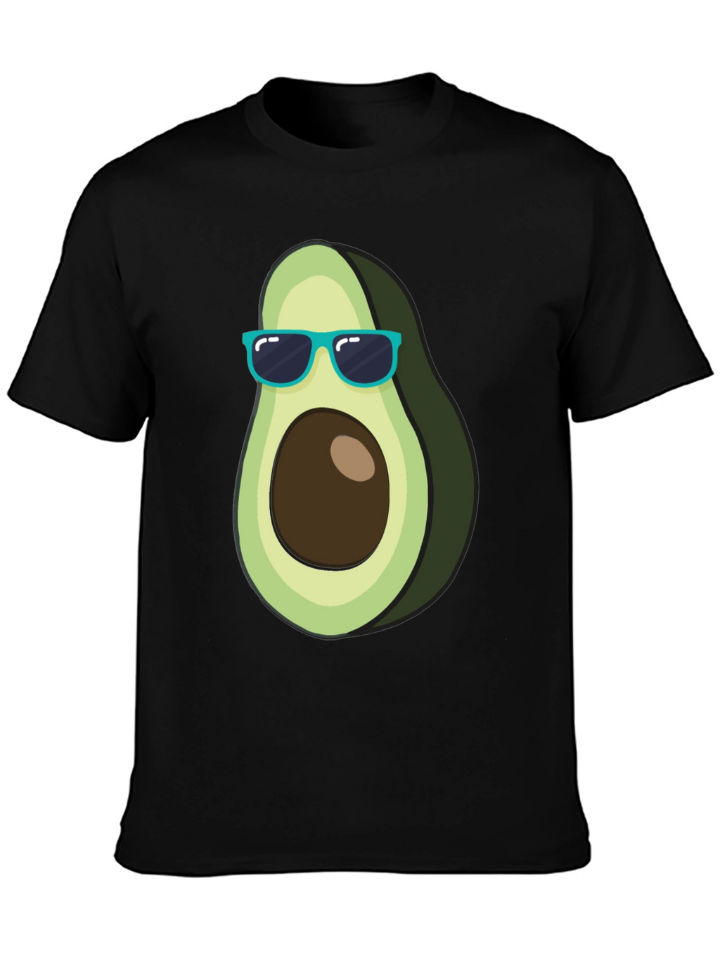 Cool Avocado Graphic Tee - Black Cotton T-Shirt