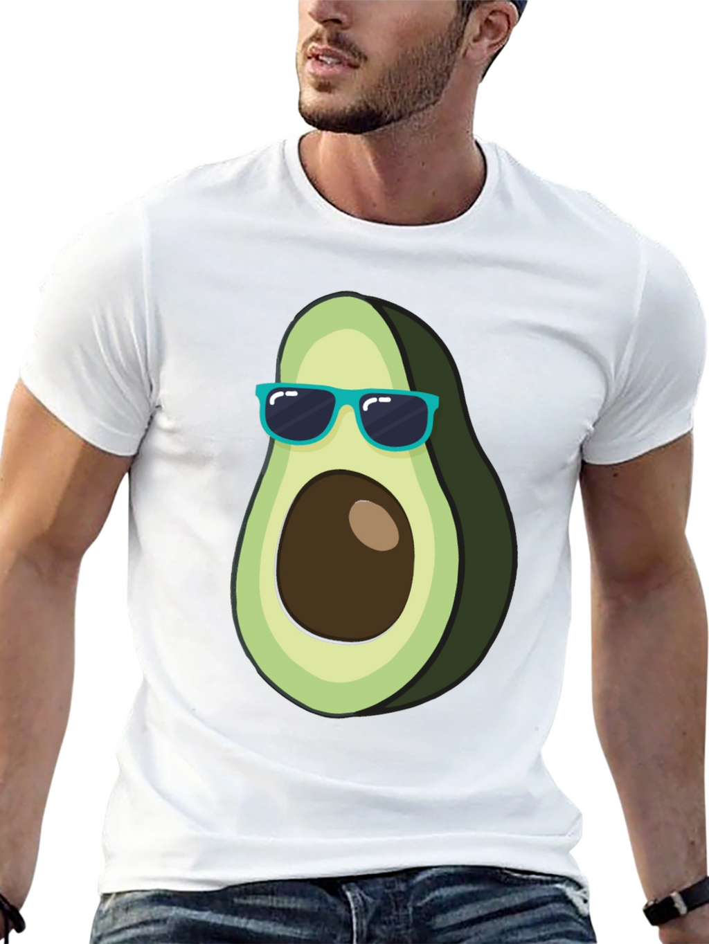 Cool Avocado Graphic Tee - Black Cotton T-Shirt