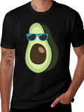Cool Avocado Graphic Tee - Black Cotton T-Shirt